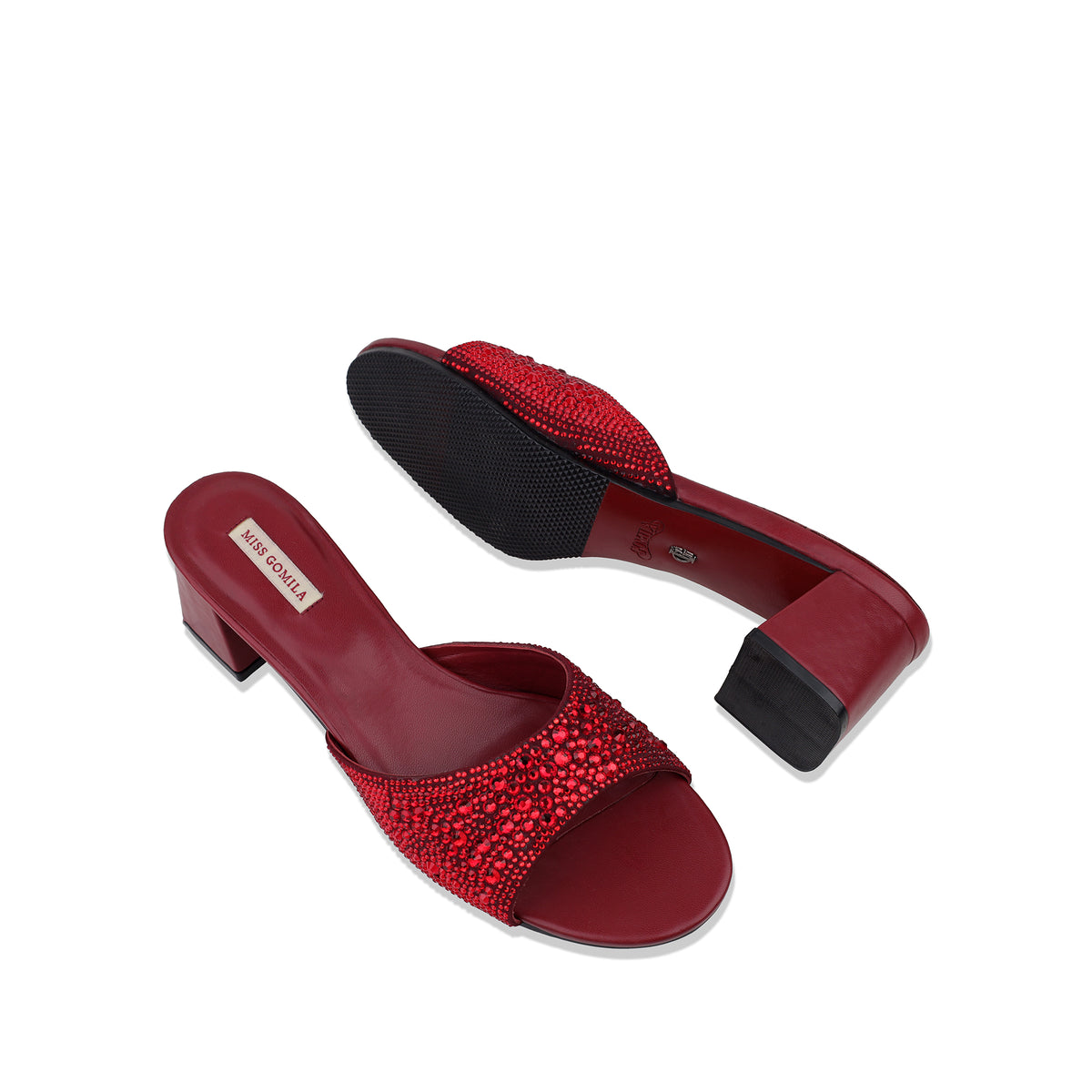 Mara - Women's Oxblood Rhinestone 50mm Heels