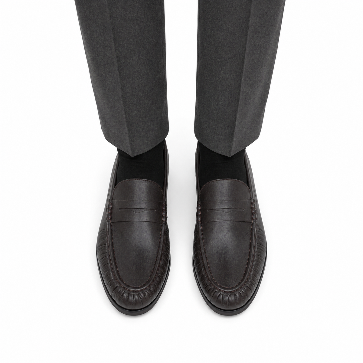 Alexis - Men's Dark Brown Sheep Skin Leather Loafer