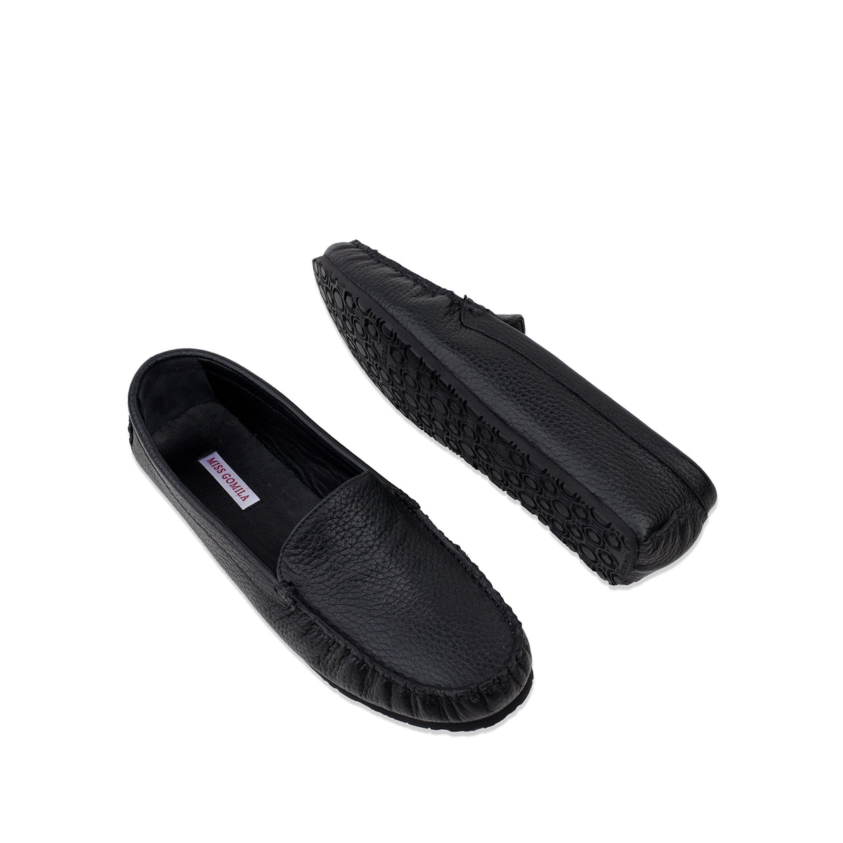 Amira - Women's Black Milled Leather Driver