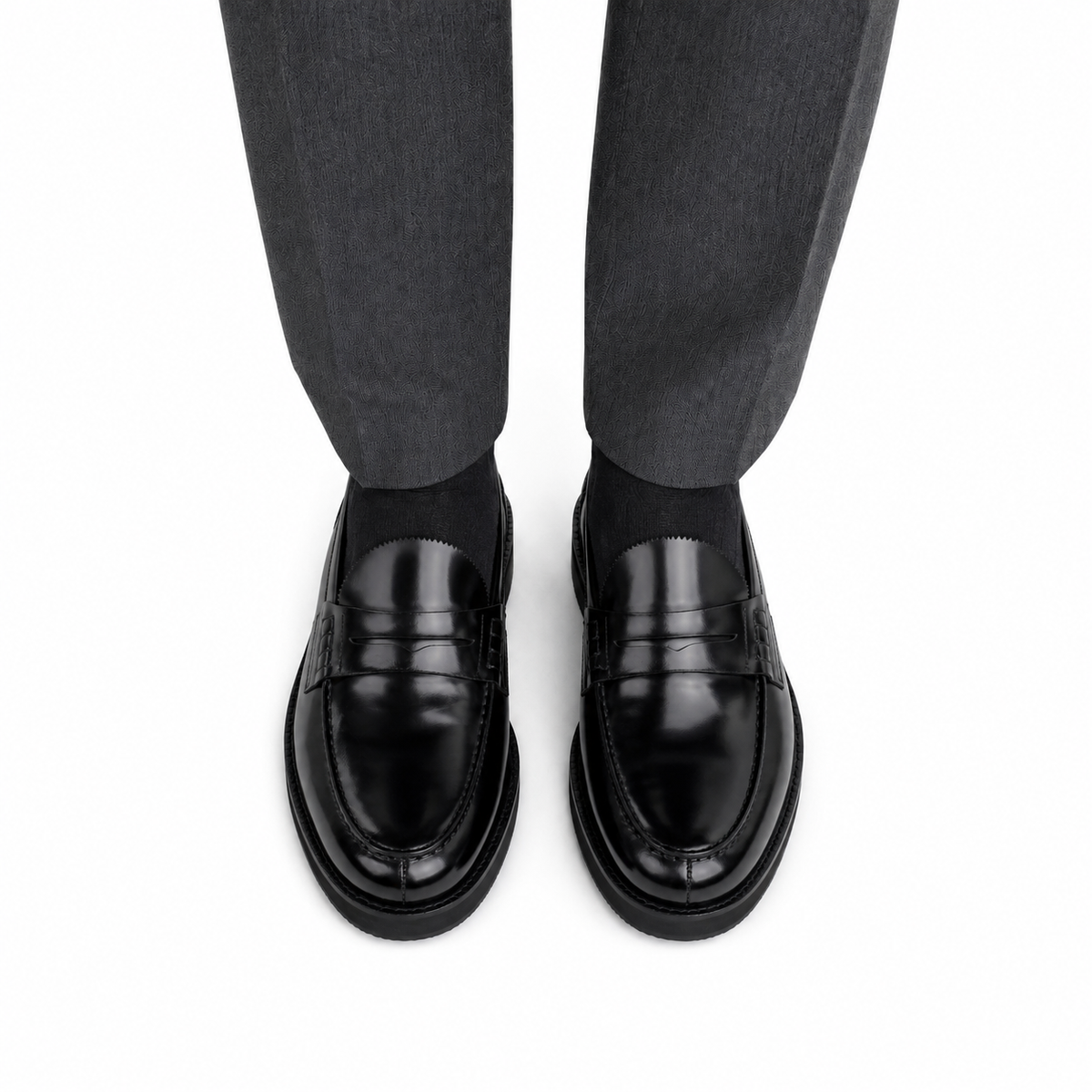 Collin - Men's Black Box Leather Loafer