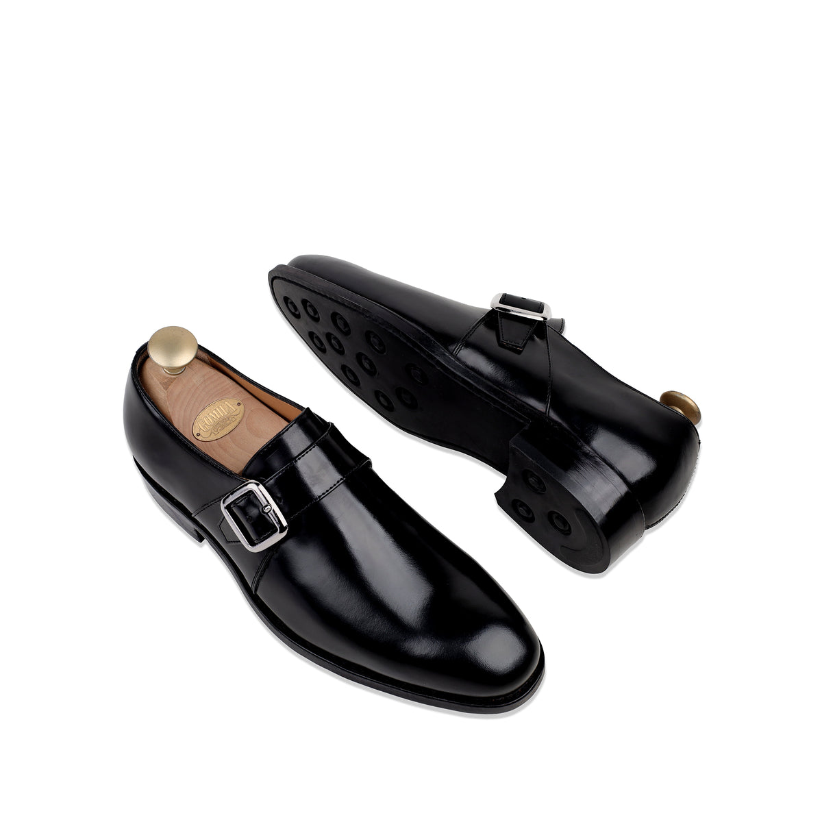 Cain - Men's Black Calf Leather Monkstrap - Goodyear Welted