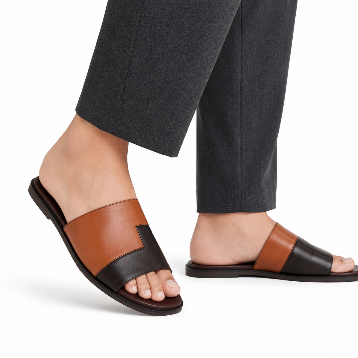 Borela - Men's Tan Calf Leather Slipper