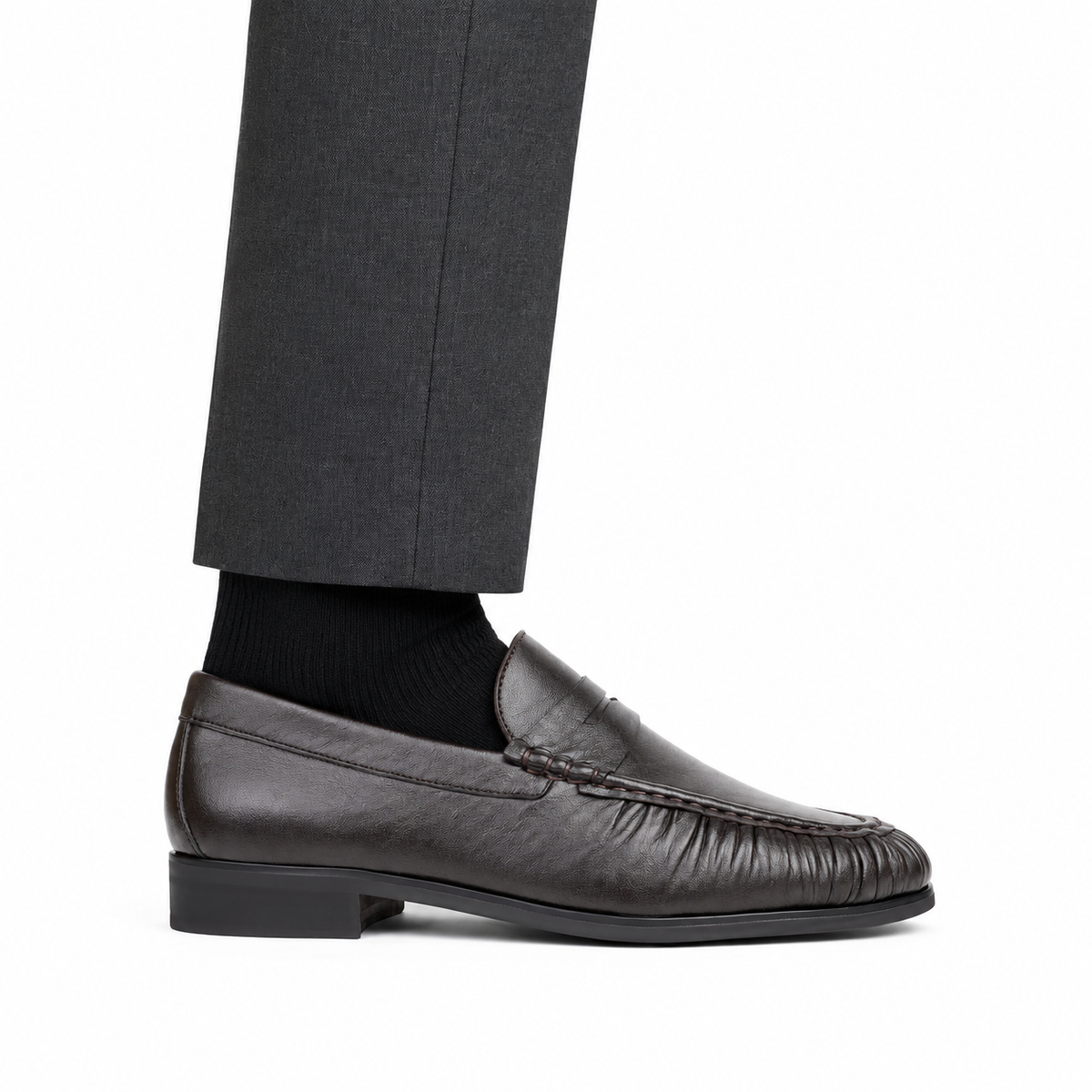 Alexis - Men's Dark Brown Sheep Skin Leather Loafer