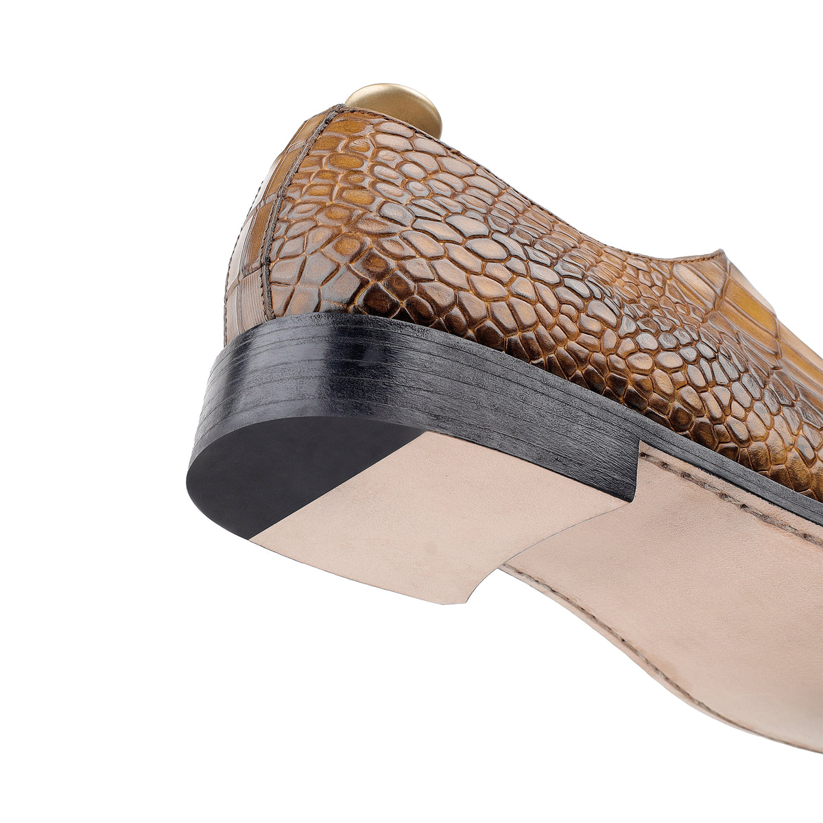 Peter - Men's Tan Crocodile Leather Goodyear Welted Wholecut
