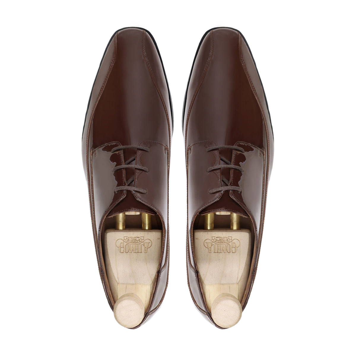 Liege - Men's Dark Brown Patent Derby Shoe