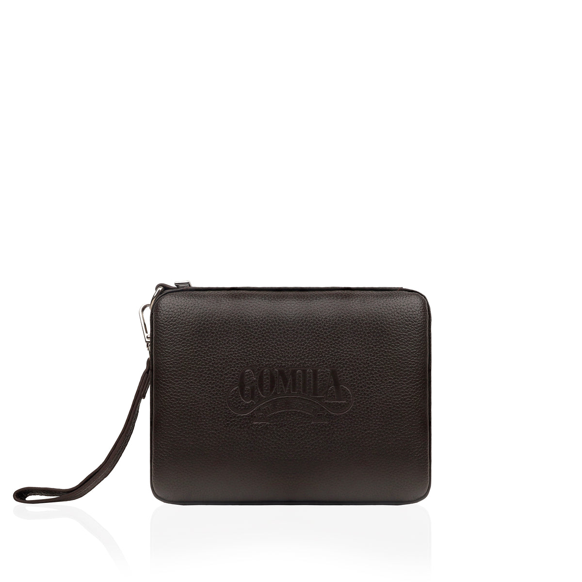 Castro - Men's Dark Brown Milled Leather Cigar Case