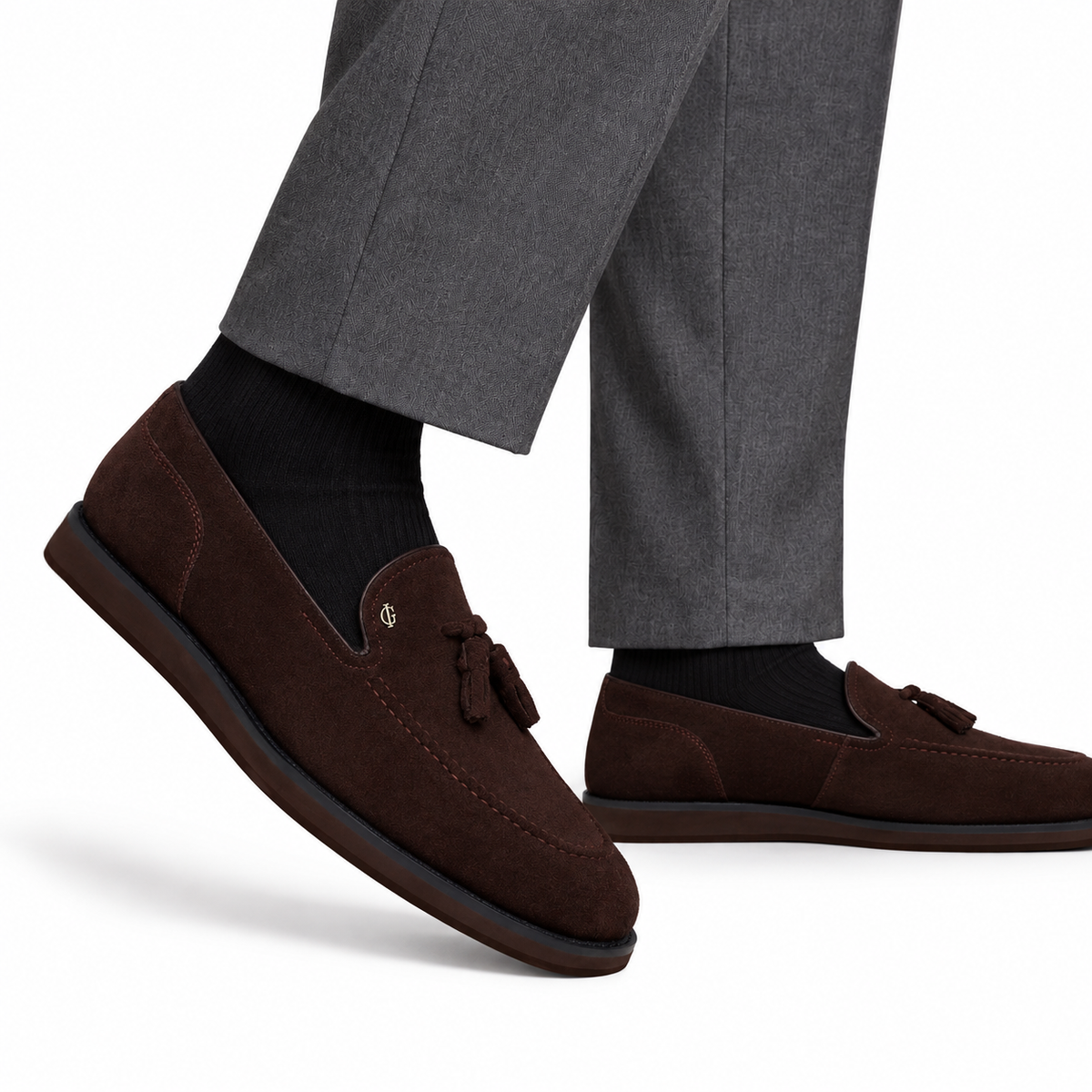 Gavin - Men's Dark Brown Suede Leather Casual