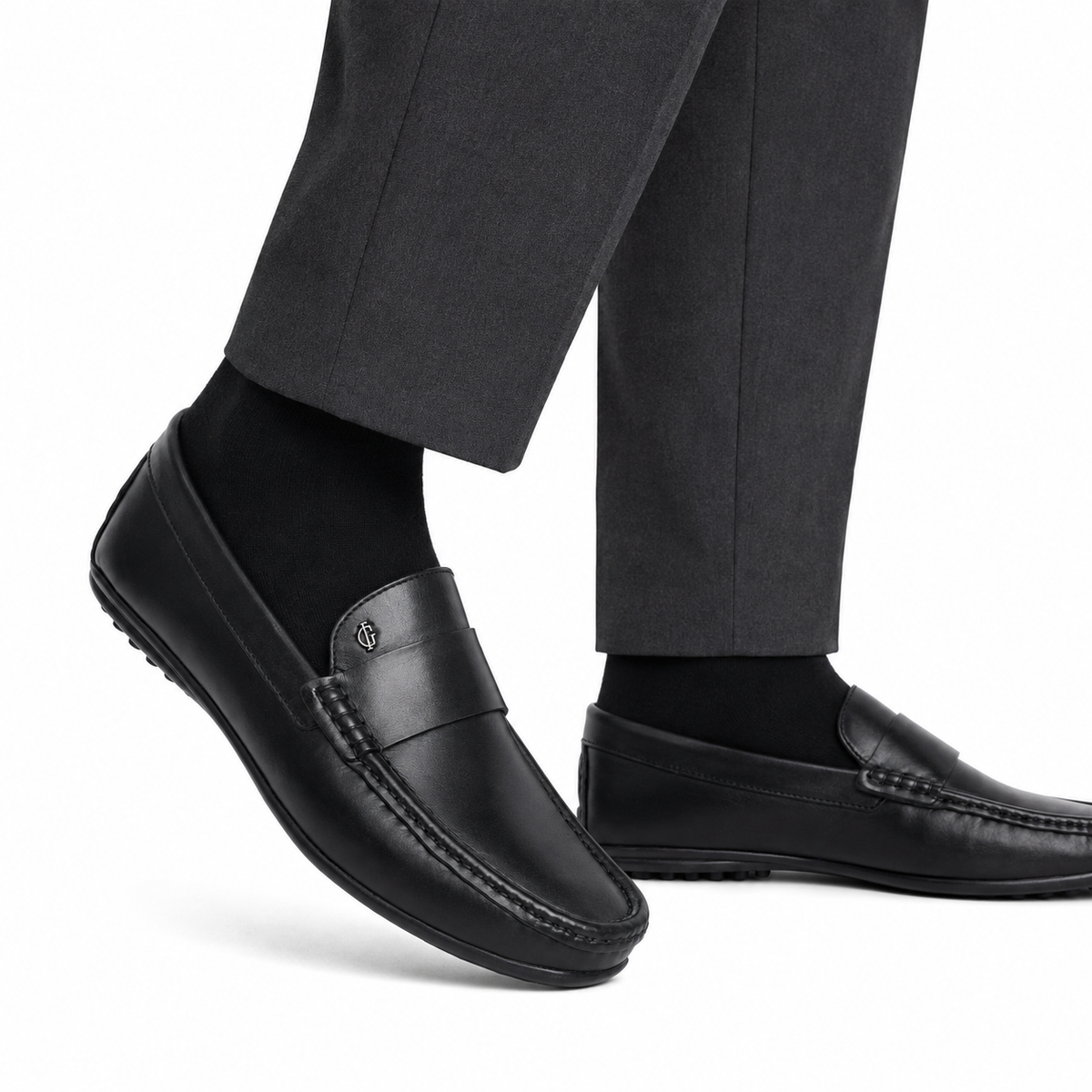 Corey - Men's Black Calf Leather Driver