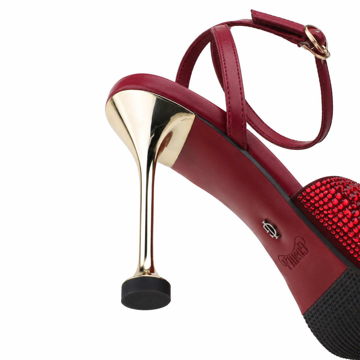 Maya - Women’s Oxblood Hand Set Crystals 90mm Heels
