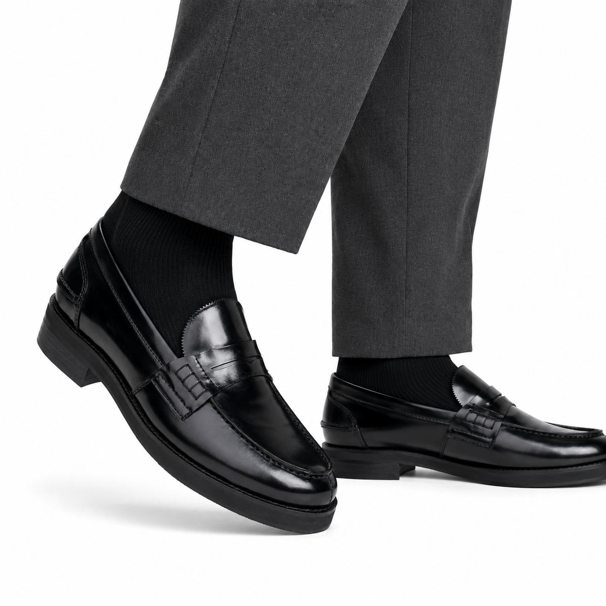 Collin - Men's Black Box Leather Loafer