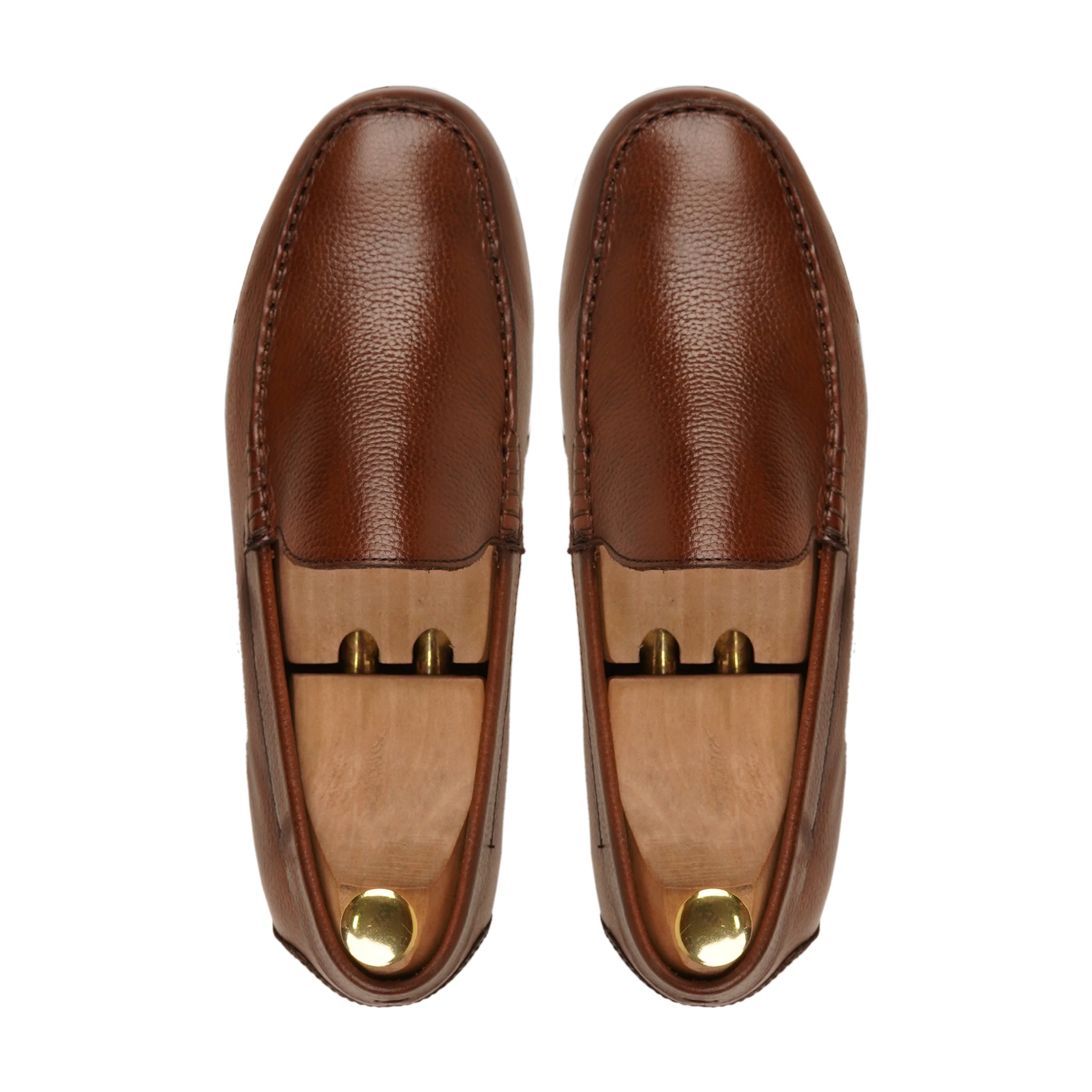 Wanderlust - Men's Brown Pe bble Grain Leather Loafer