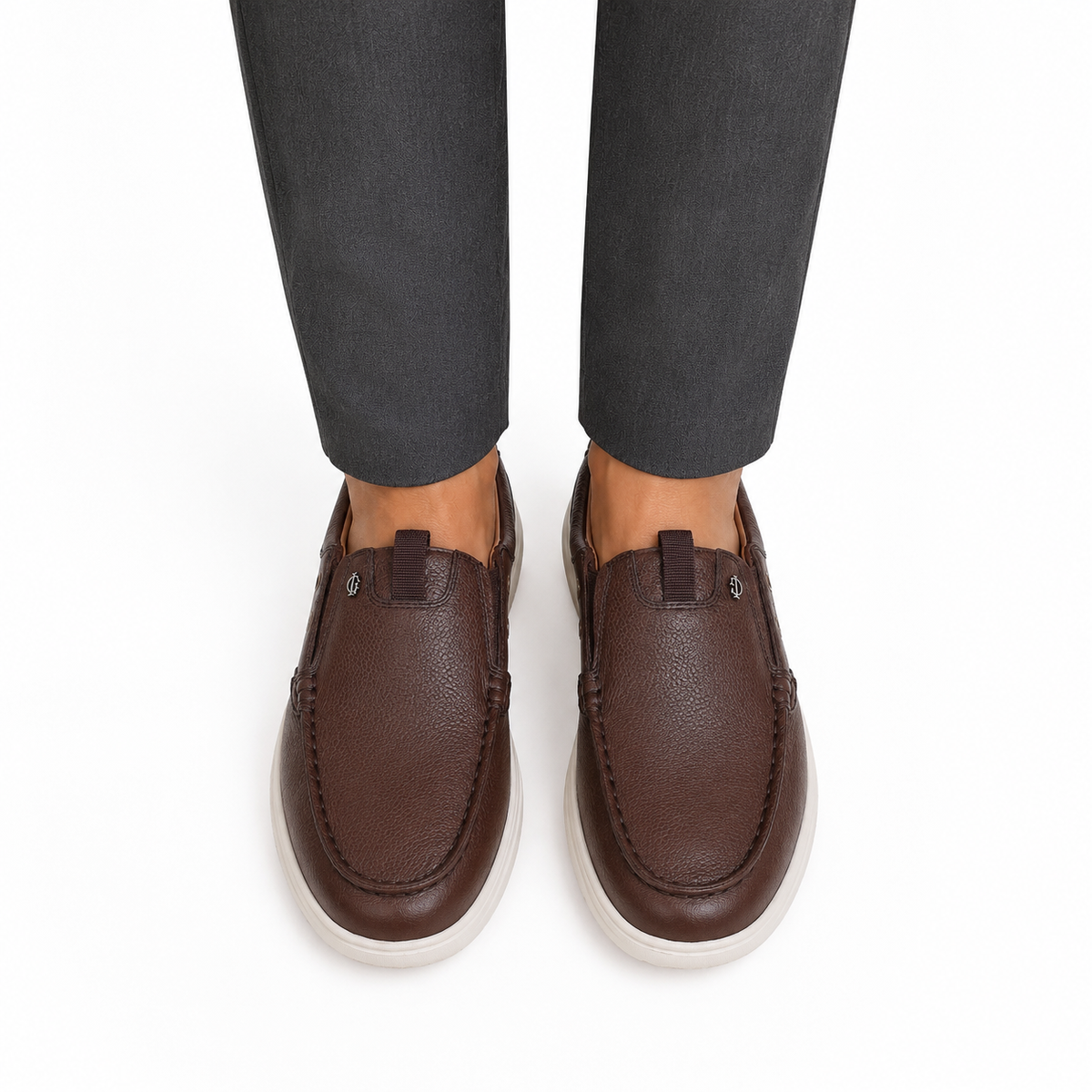 Jude - Men's Light Brown Milled Leather Sneaker