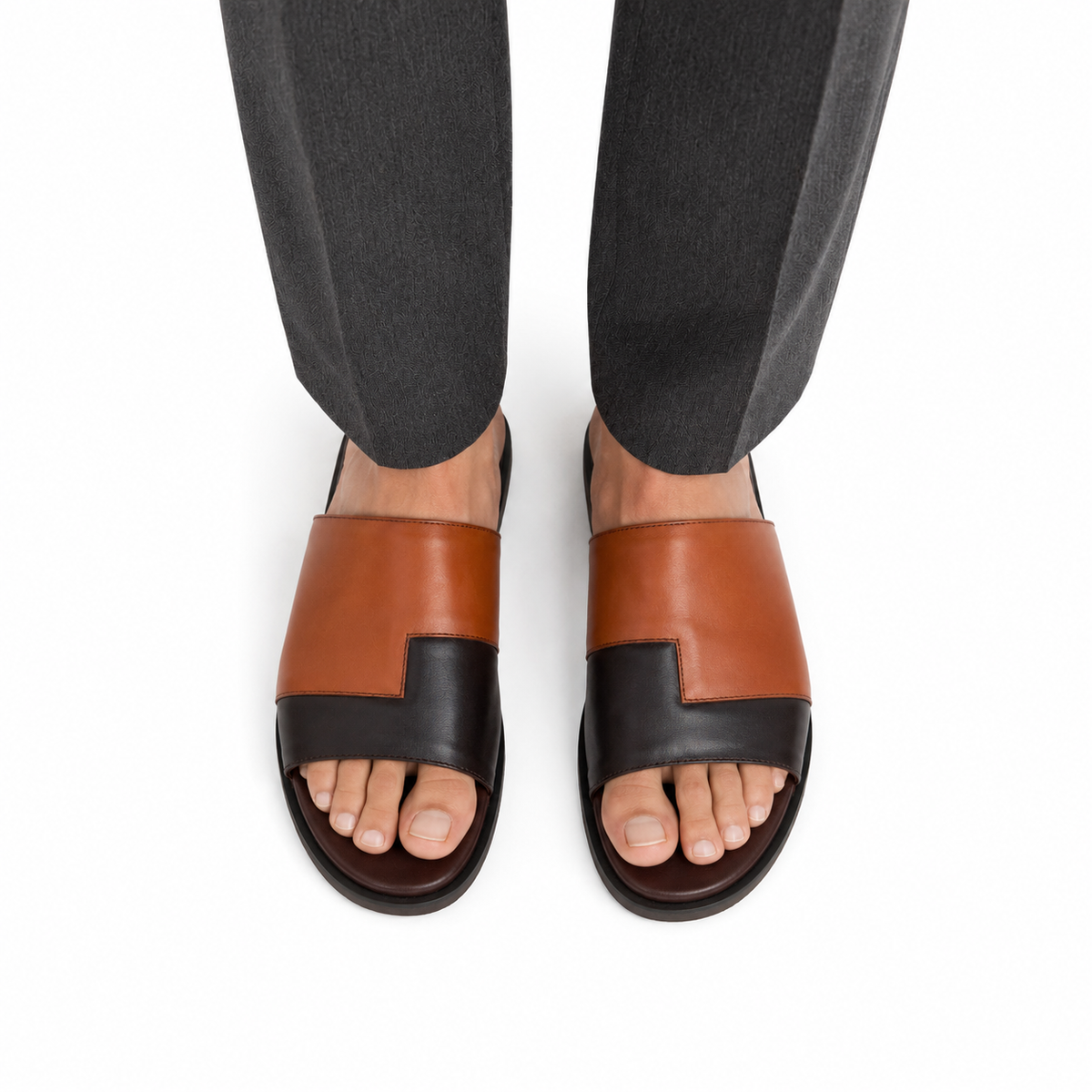 Borela - Men's Tan Calf Leather Slipper