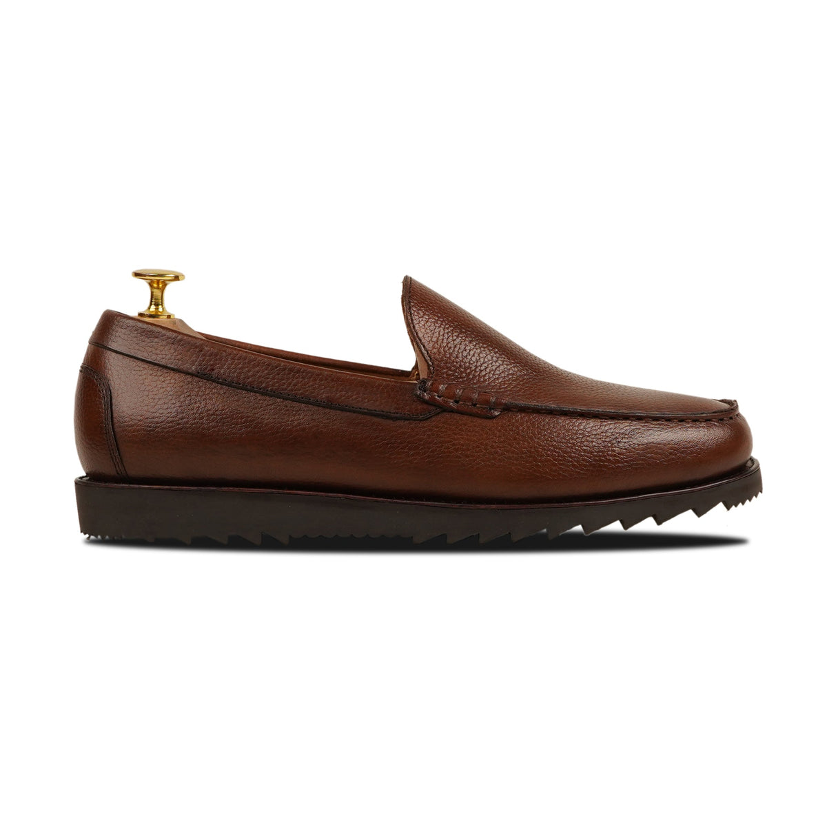 Wanderlust - Men's Brown Pe bble Grain Leather Loafer