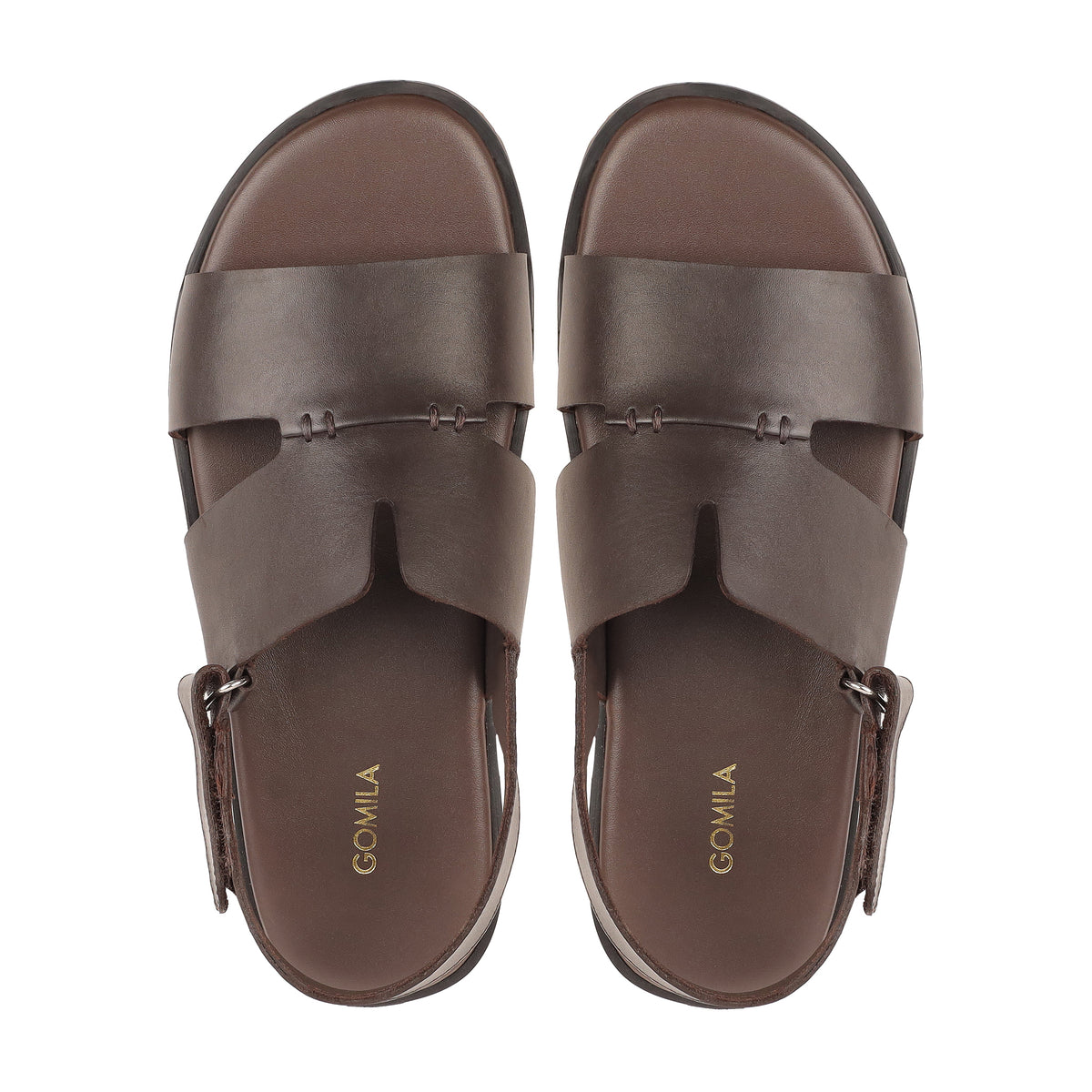 Amora - Men's Dark Brown Calf Leather Sandal