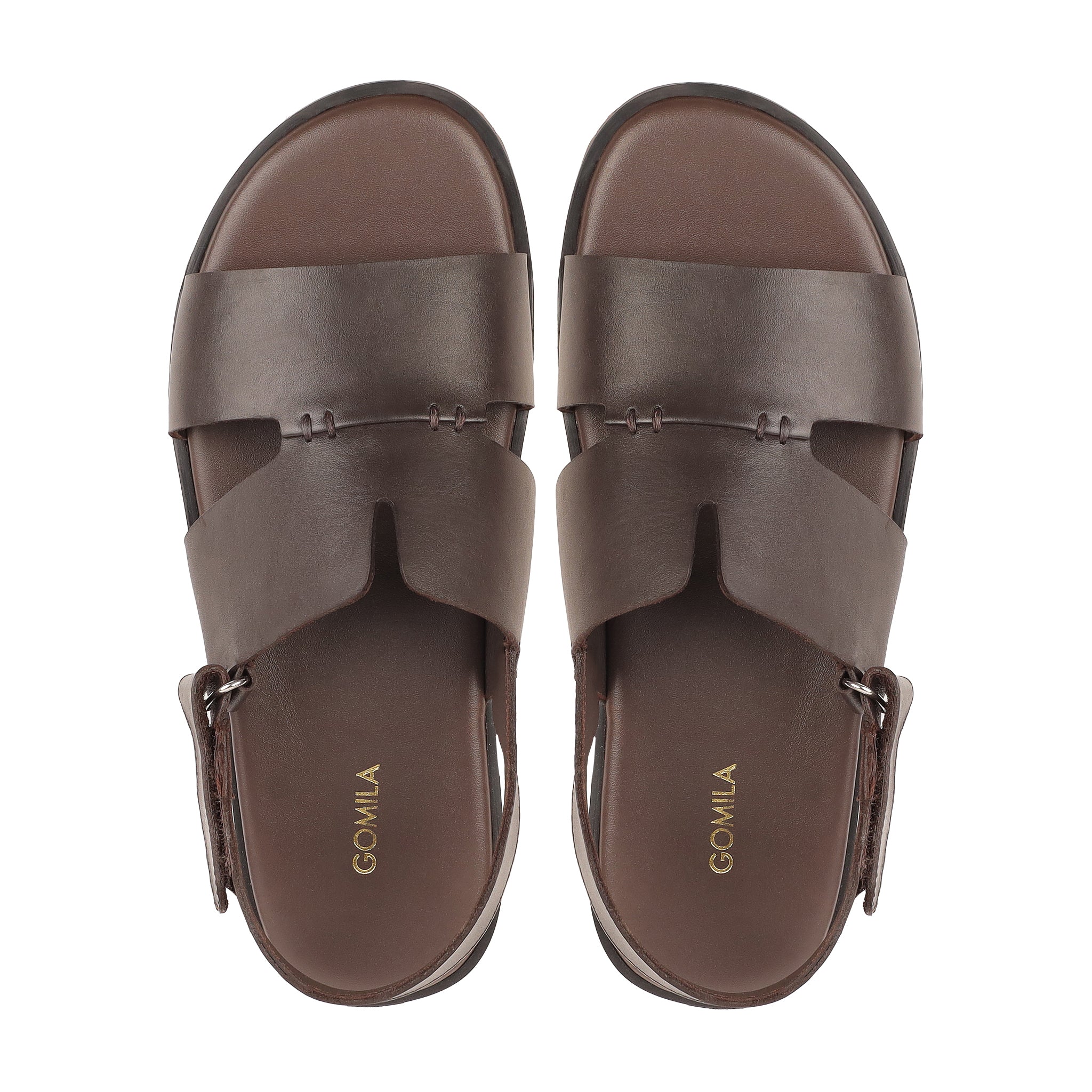 Amora - Men's Dark Brown Calf Leather Sandal