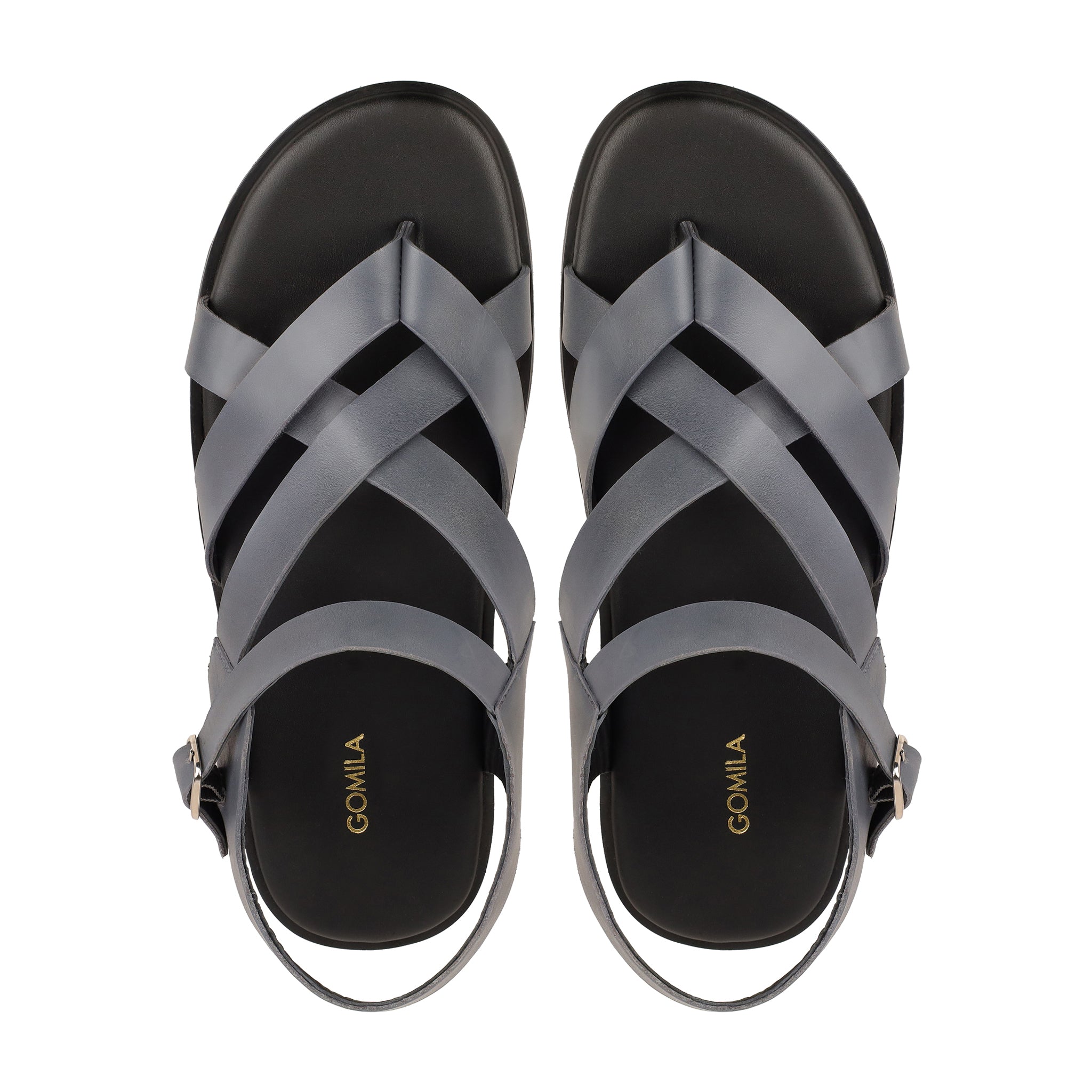 Elian - Men's Grey Calf Leather Sandal