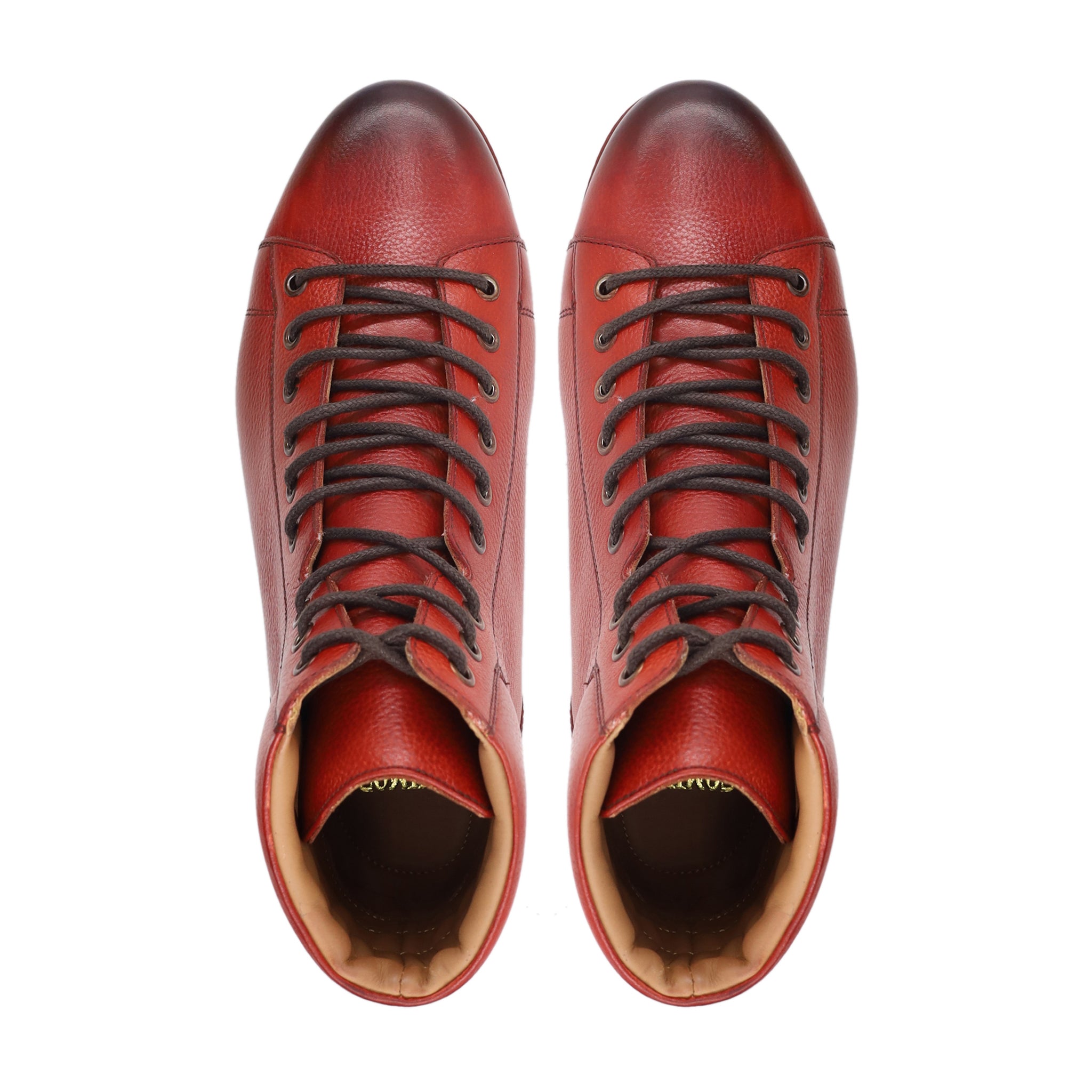 Tambo - Men's Orange Tan Pebble Grain Leather Boot
