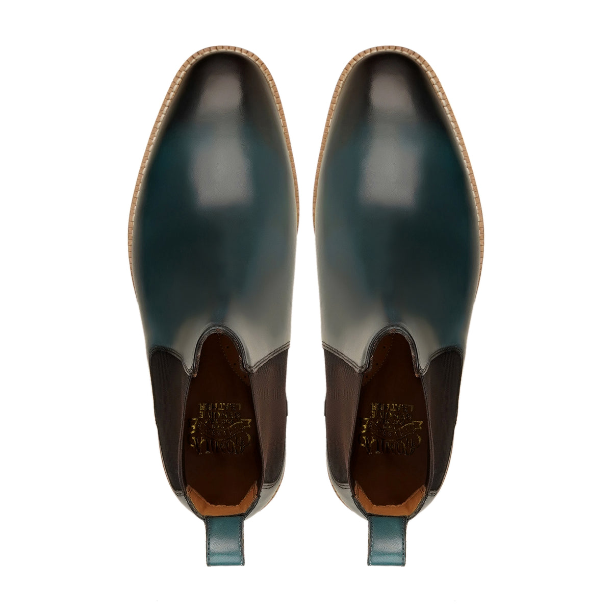 Arlen - Men's Turquoise Patina Calf Leather Chelsea Boot