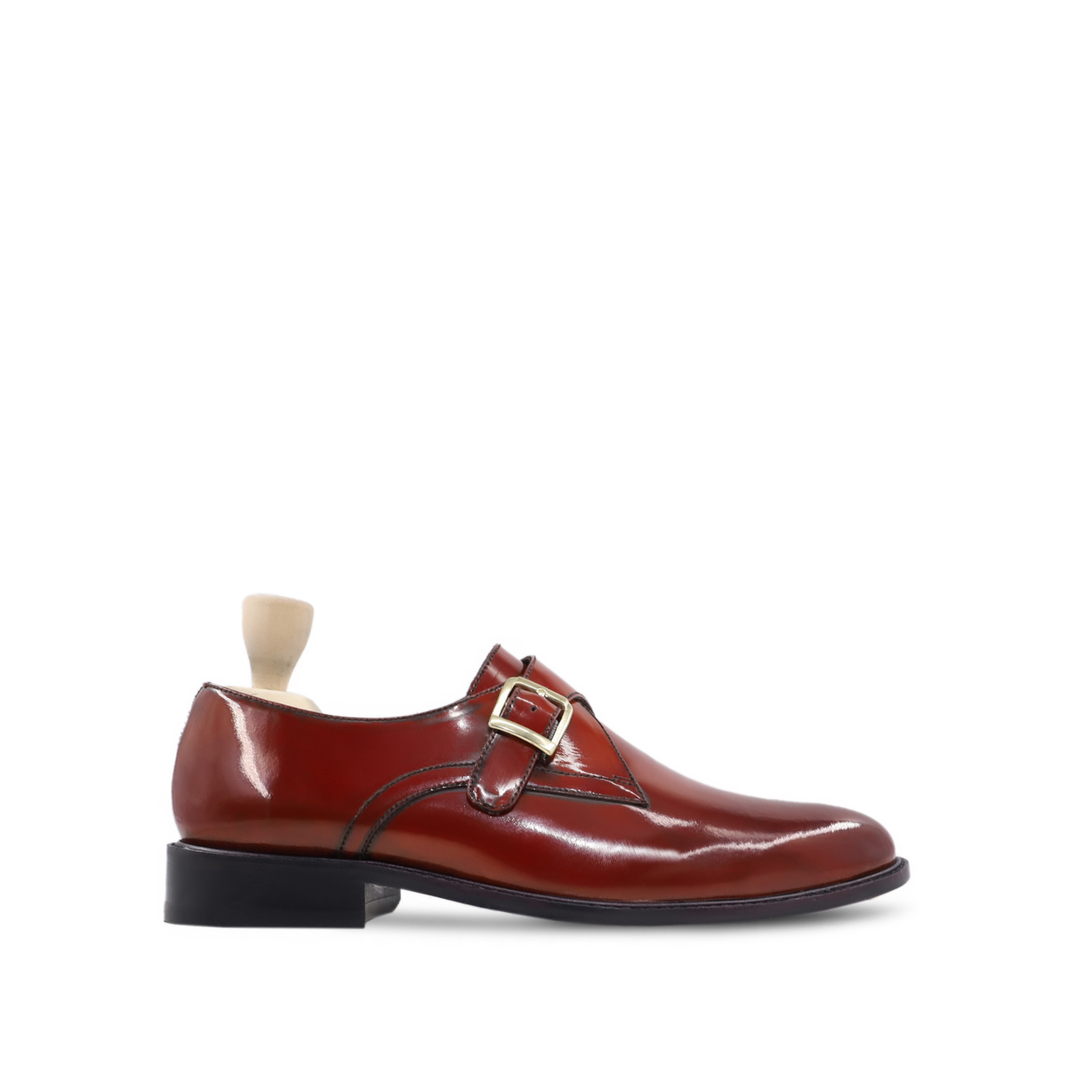 Aubra - Men's Oxblood Box Leather High Shine Single Monkstrap