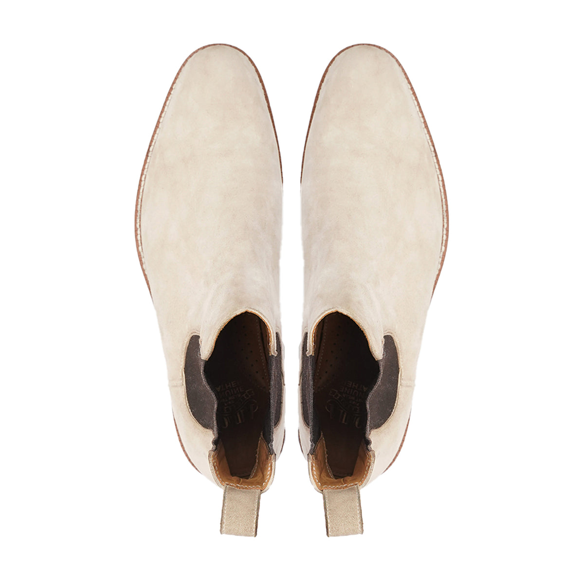 Ayami - Men's White Kid Suede Chelsea Boot