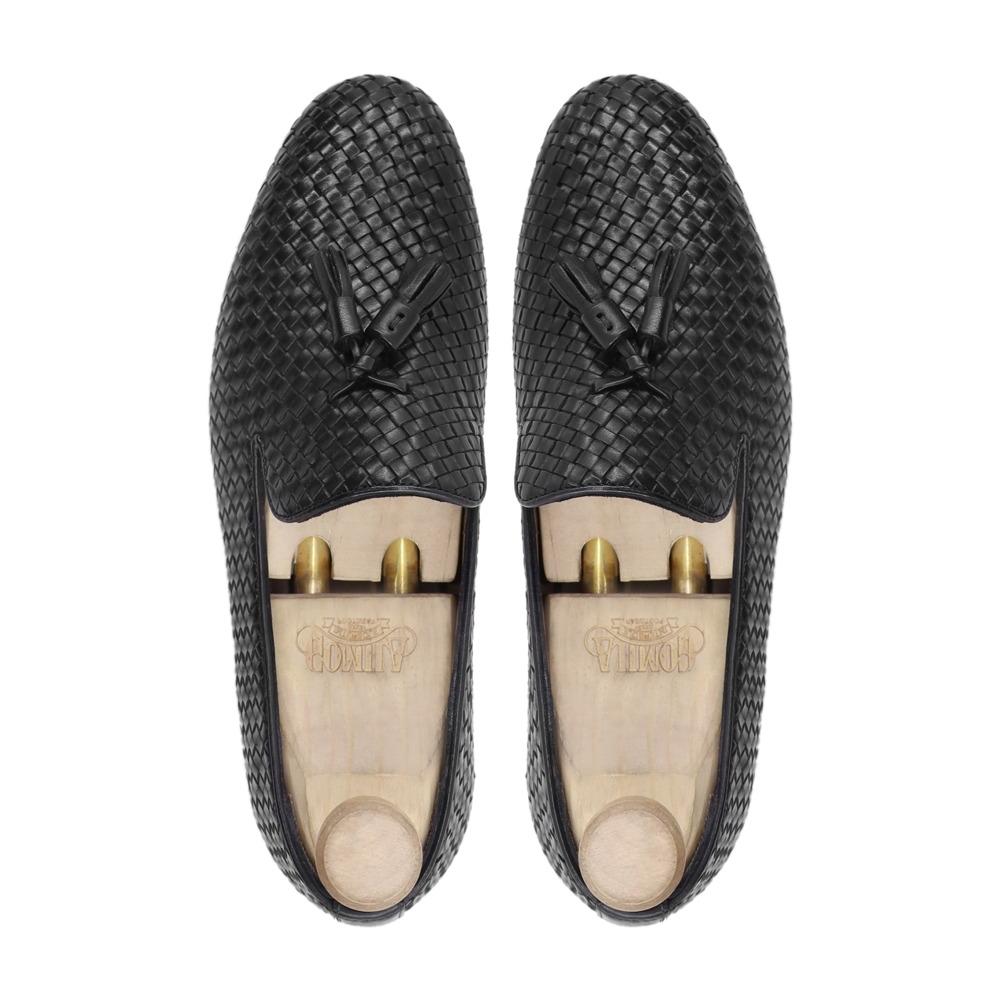 Borlange - Men's Black Hand Woven Calf Leather Loafer