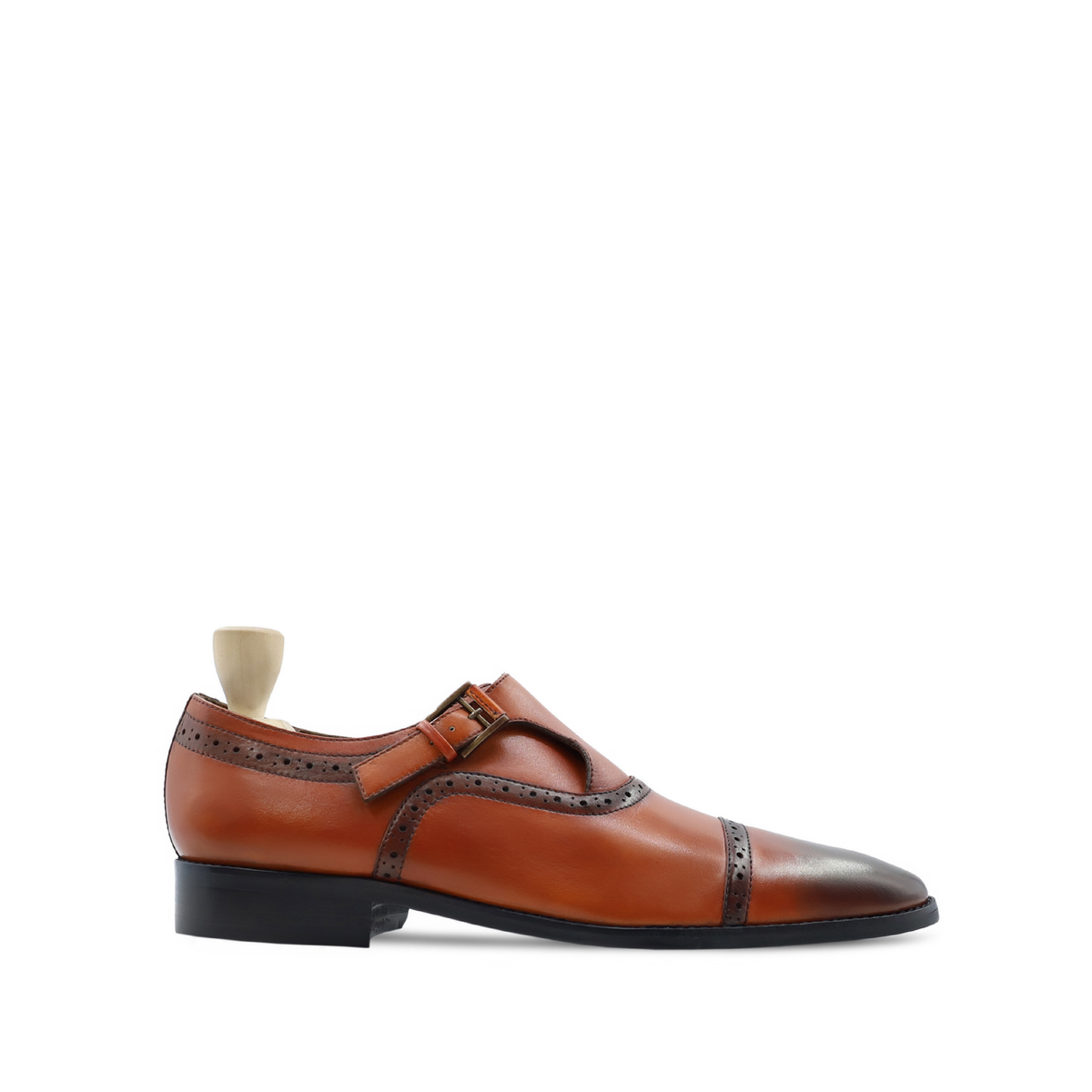 Baltoro - Men's Burnished Tan Calf Leather Single Monkstrap
