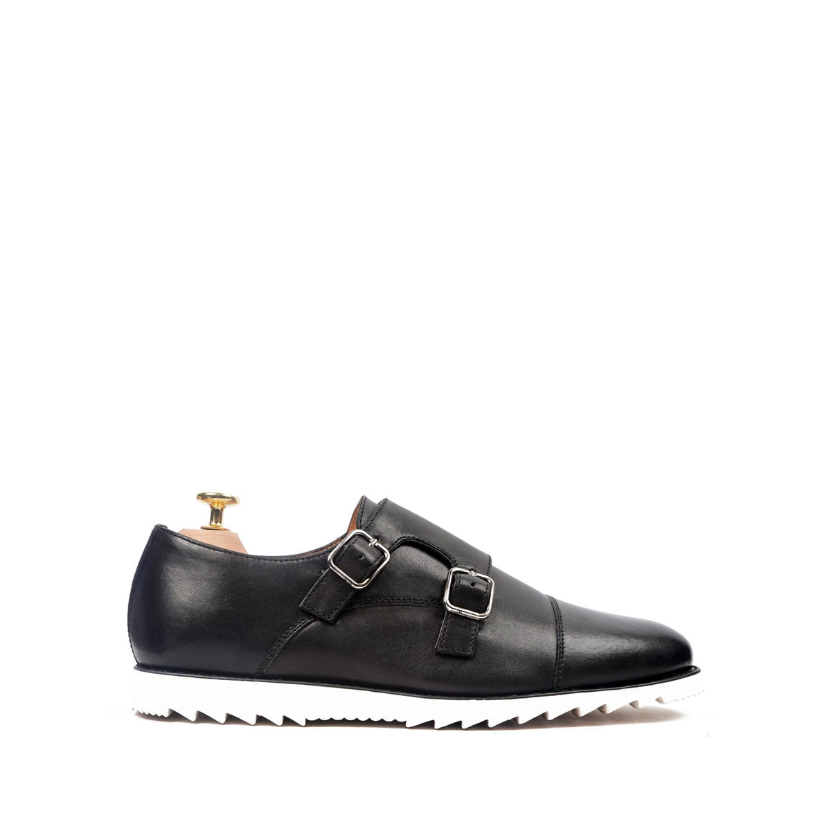 Banzu - Men's Black Calf Leather Double Monkstrap