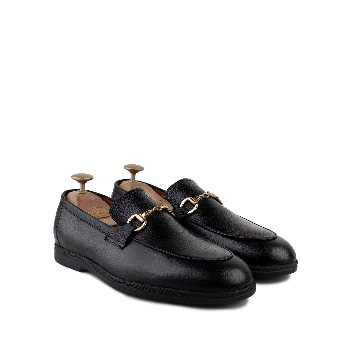 Bennett - Men's Black Pebble Grain Leather Loafer