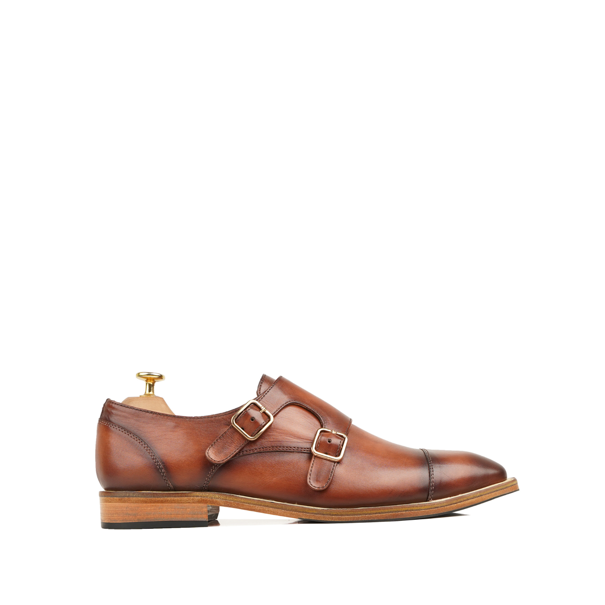 Canon - Men's Burnished Brown Calf Leather Double Monkstrap