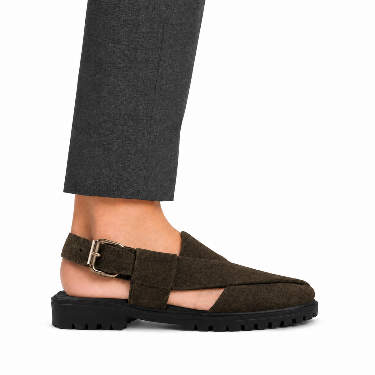 Mariano - Men's Olive Green Suede Sandal