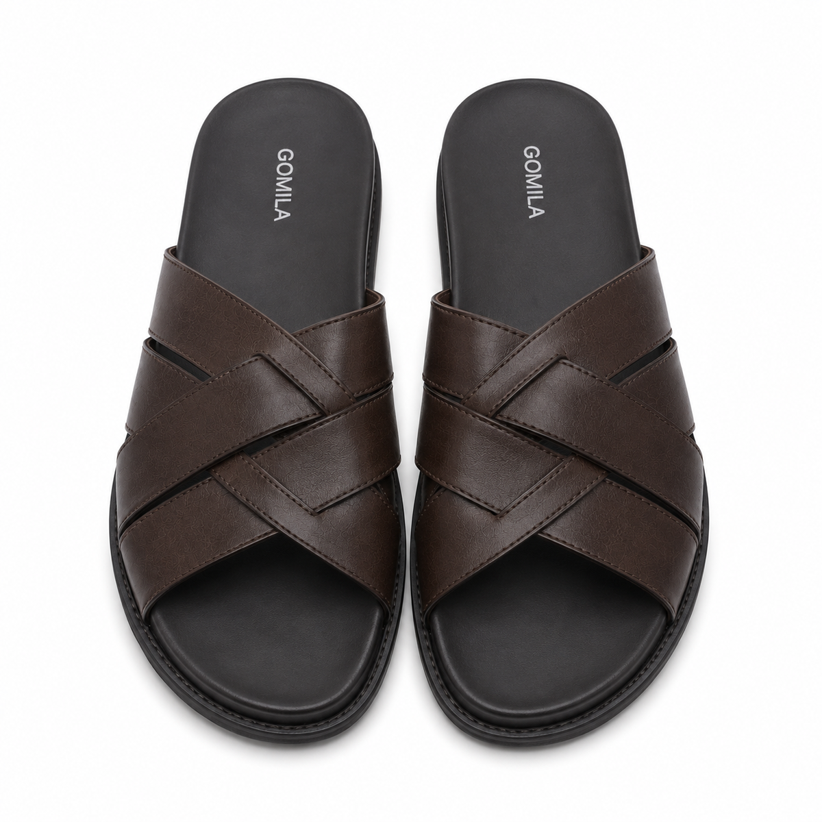 Leeroy - Men's Dark Brown Calf Leather Slipper