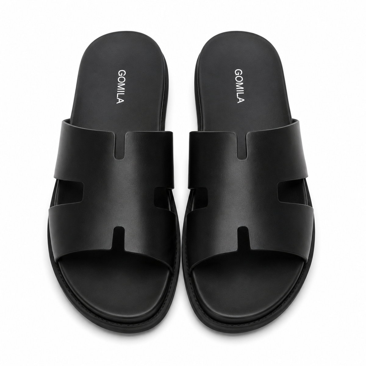 Fable - Men's Black Calf Leather Slipper