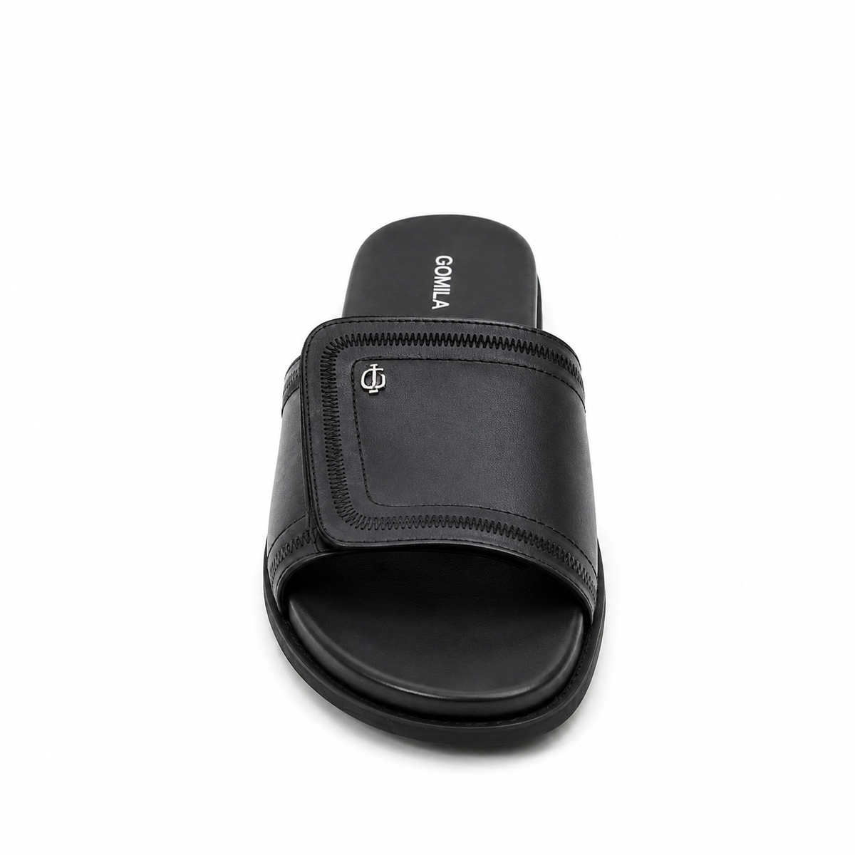 Jaime - Men's Black Calf Leather Slipper