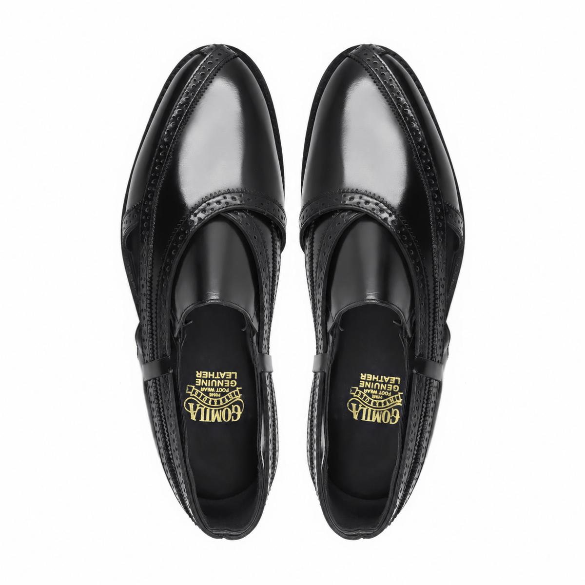 Watel - Men's Black Box Leather High Shine Sandal