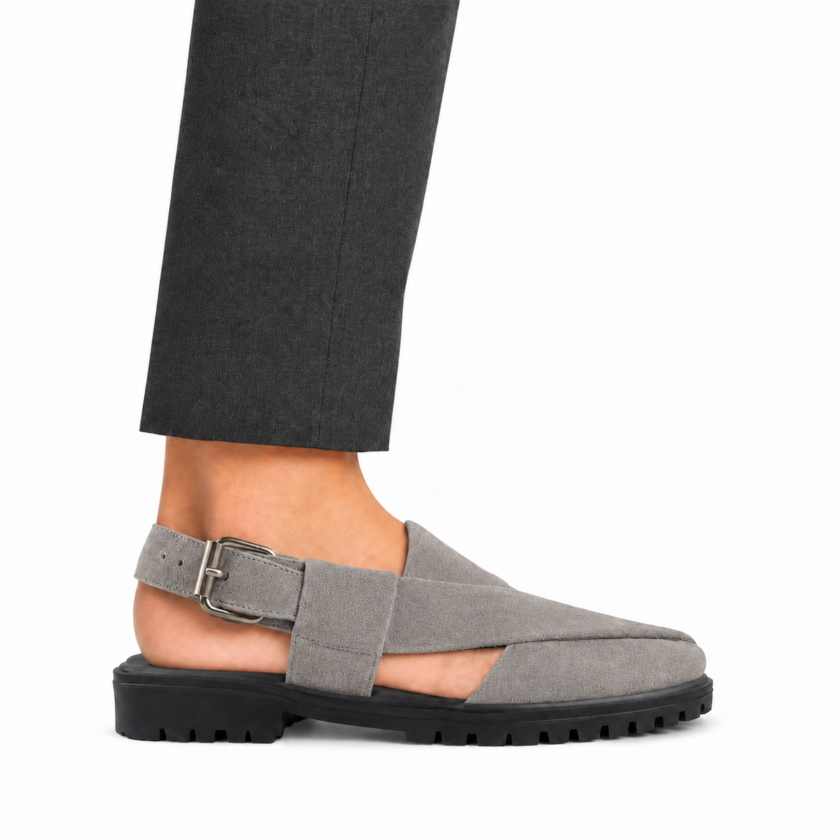Mariano - Men's Steel Grey Suede Sandal