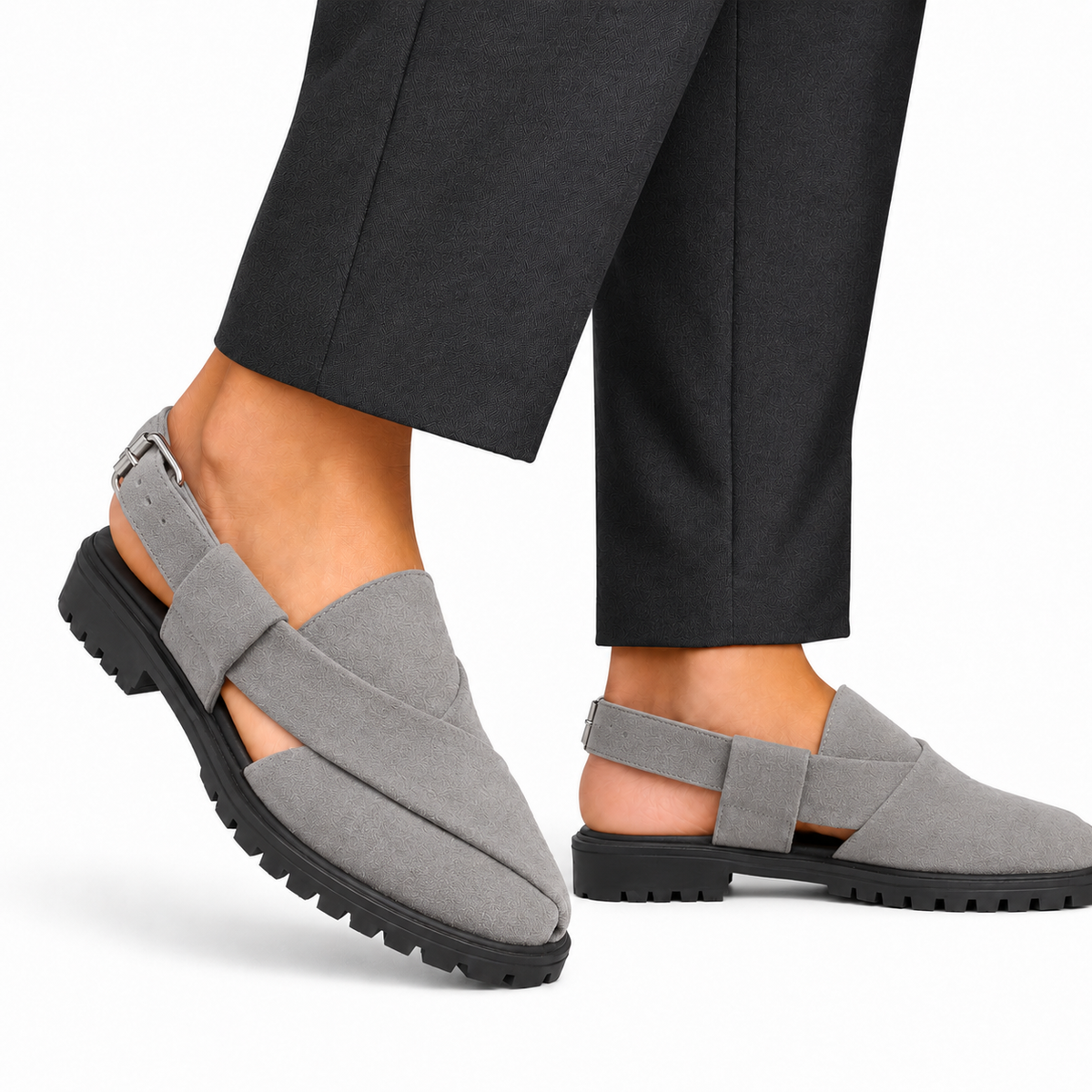 Mariano - Men's Steel Grey Suede Sandal