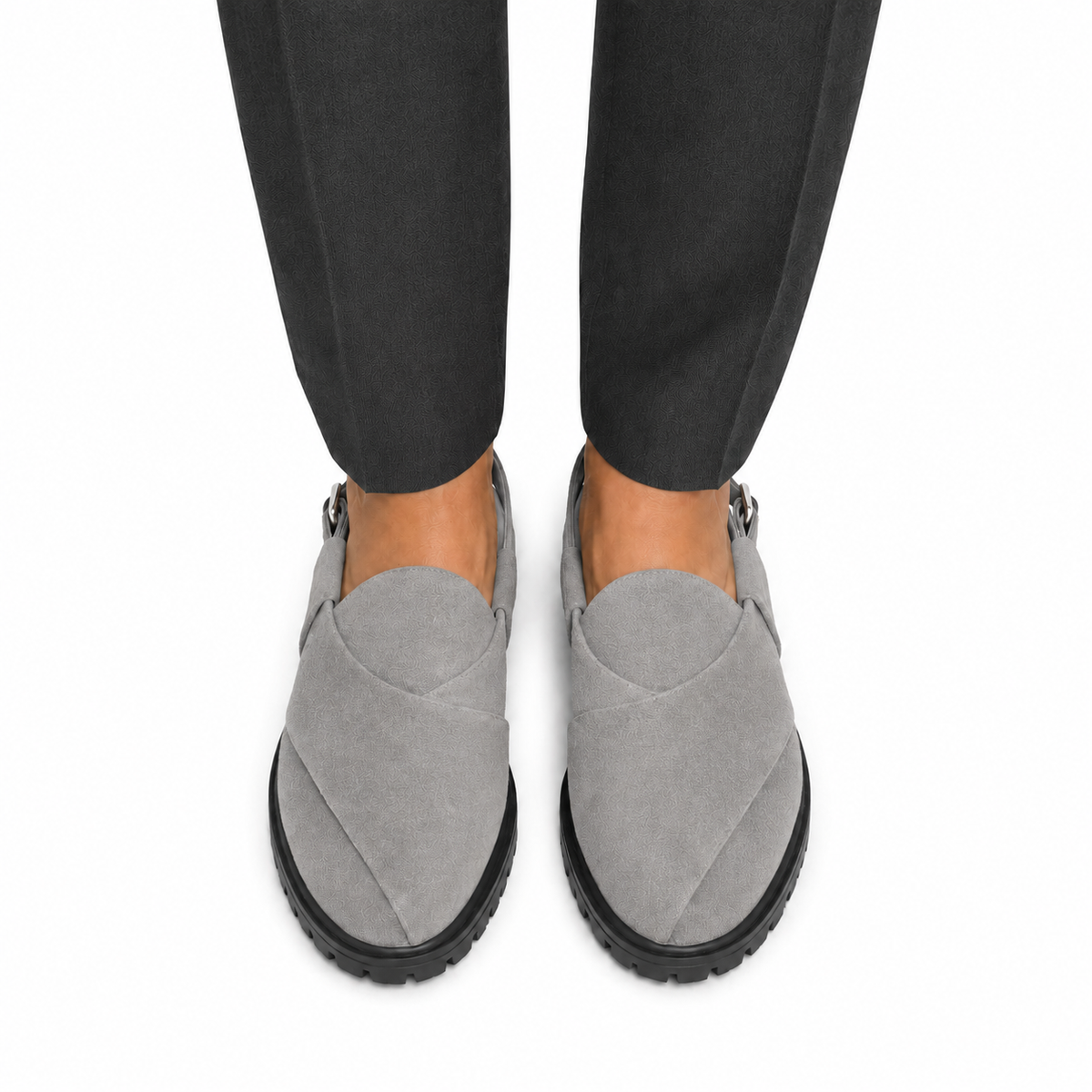 Mariano - Men's Steel Grey Suede Sandal