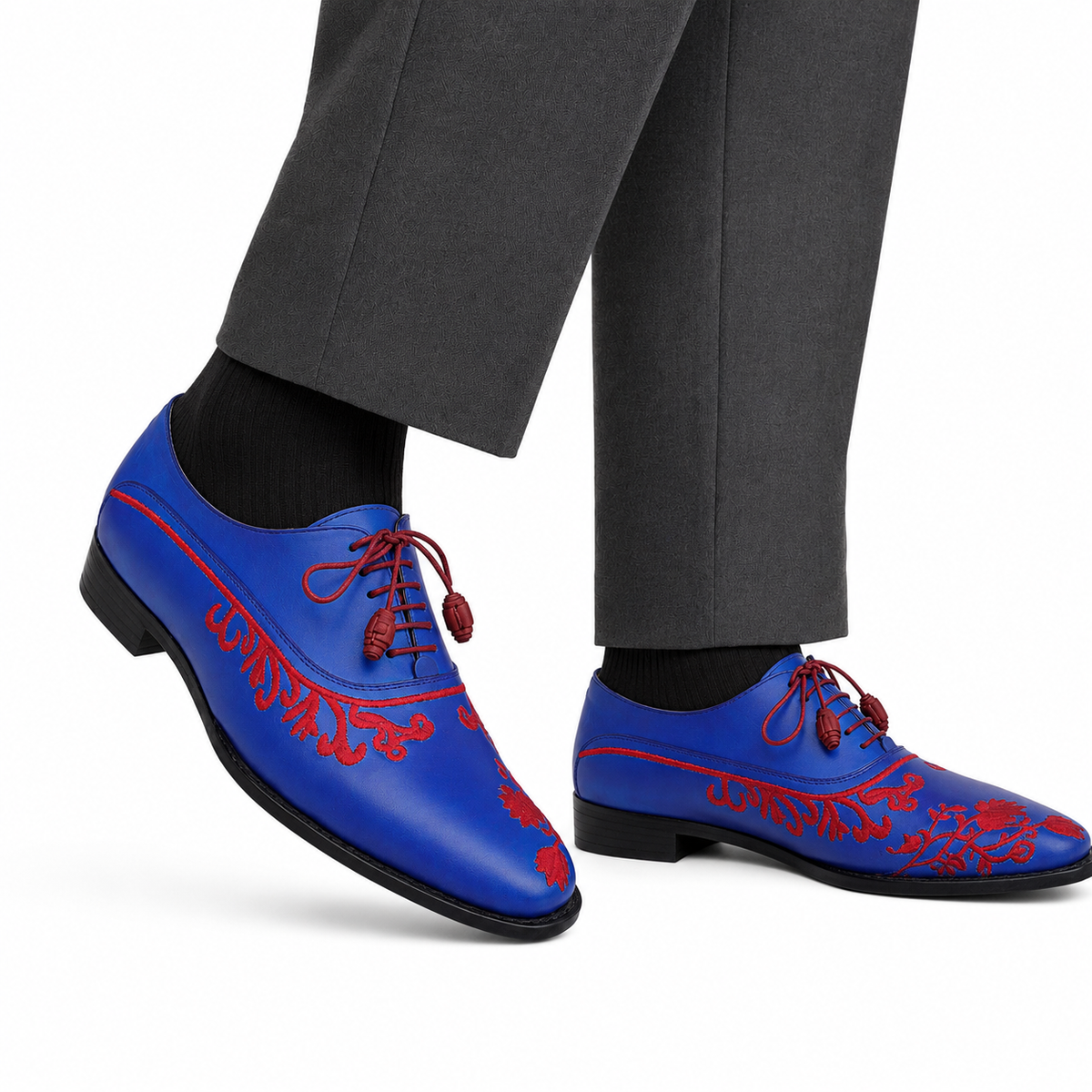 Colby - Men's Blue Calf Leather Goodyear Welted Bespoke Oxford