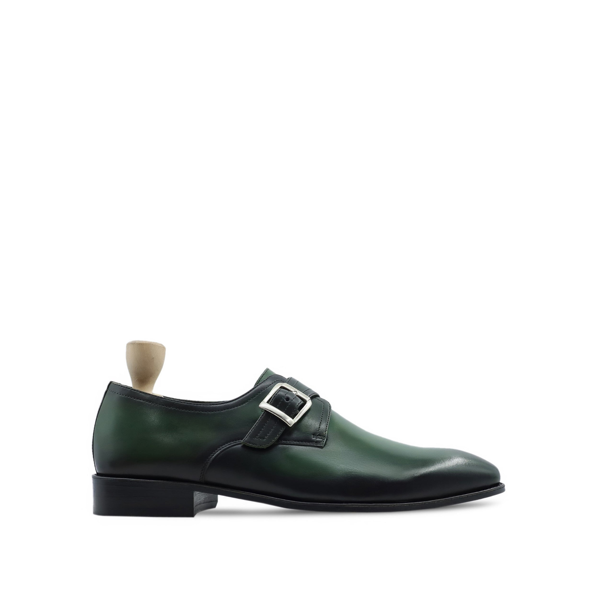 Coleus - Men's Burnished Green Calf Leather Single Monkstrap