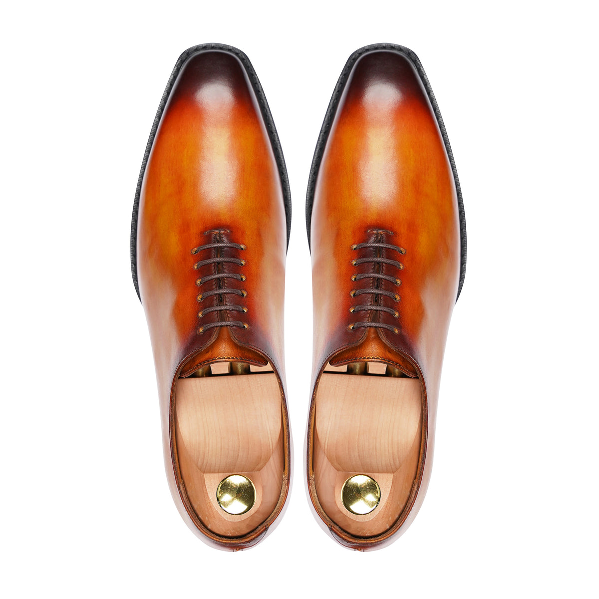 Dino - Men's Burnished Tan Patina Calf Leather Wholecut Shoe