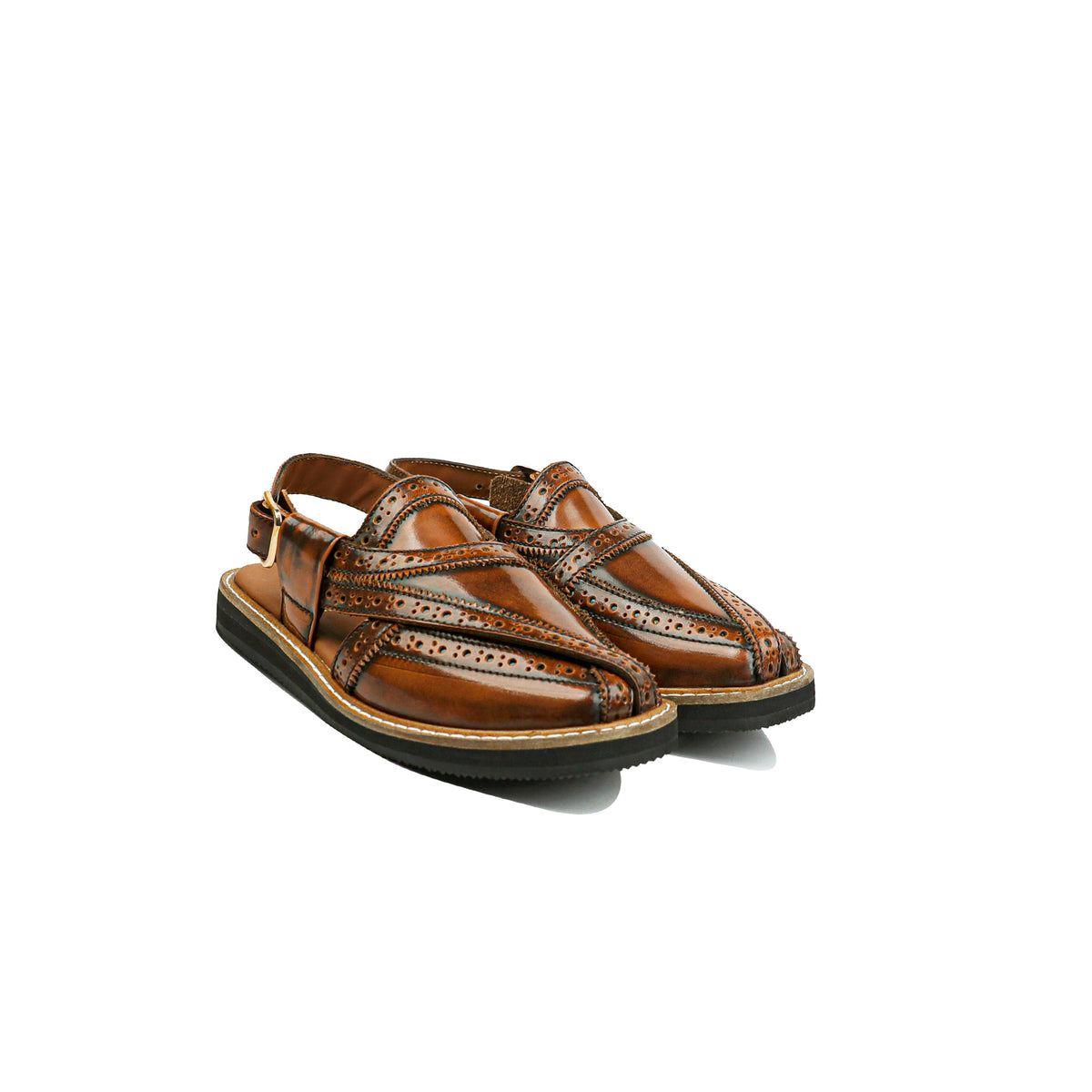 Nate - Kid's Tan Box Leather Sandal