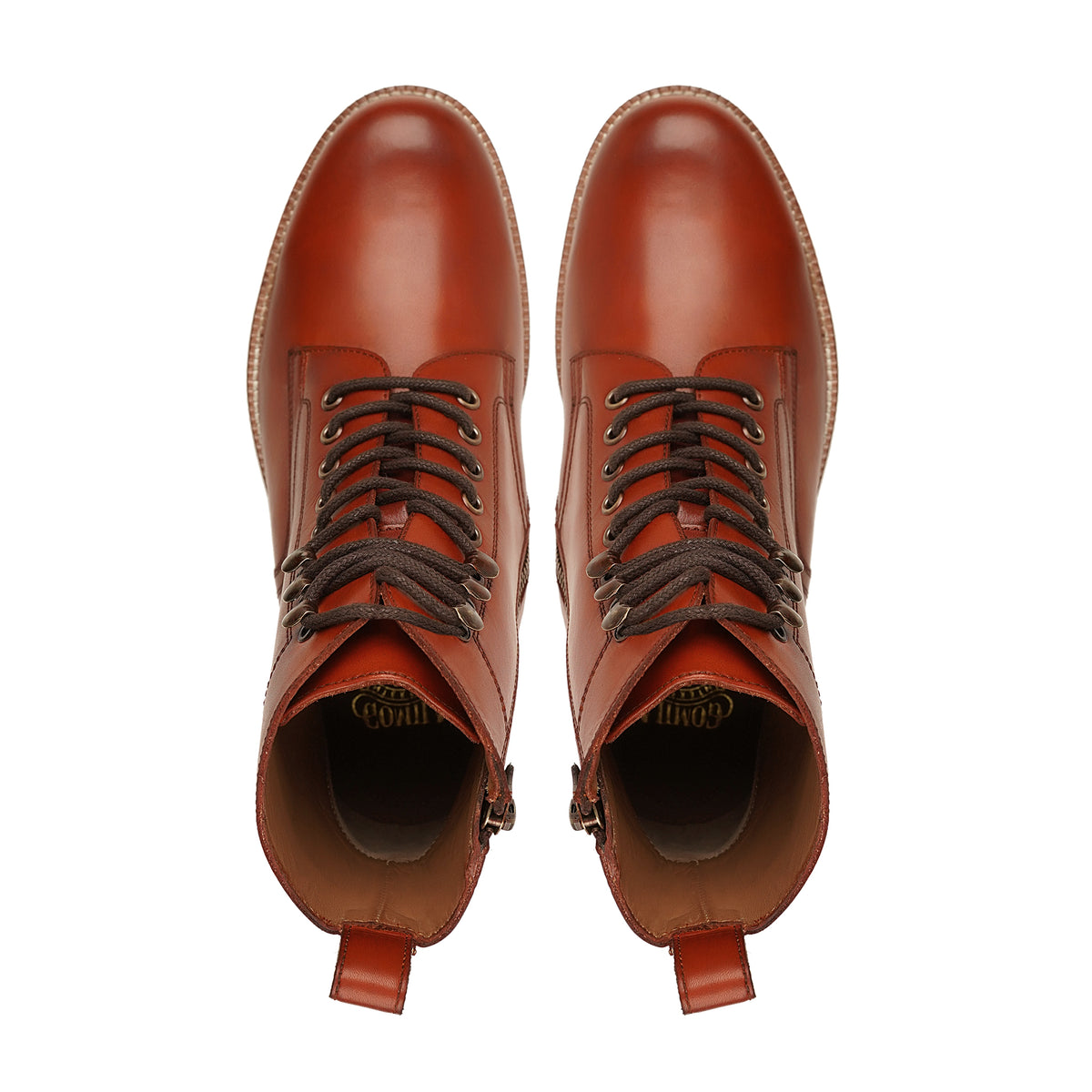 Telensti - Men's Orange Tan Calf Leather Boot
