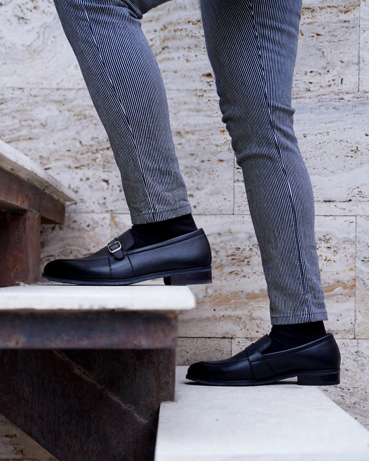 Brasilia - Men's Black Pebble Grain Leather Loafer