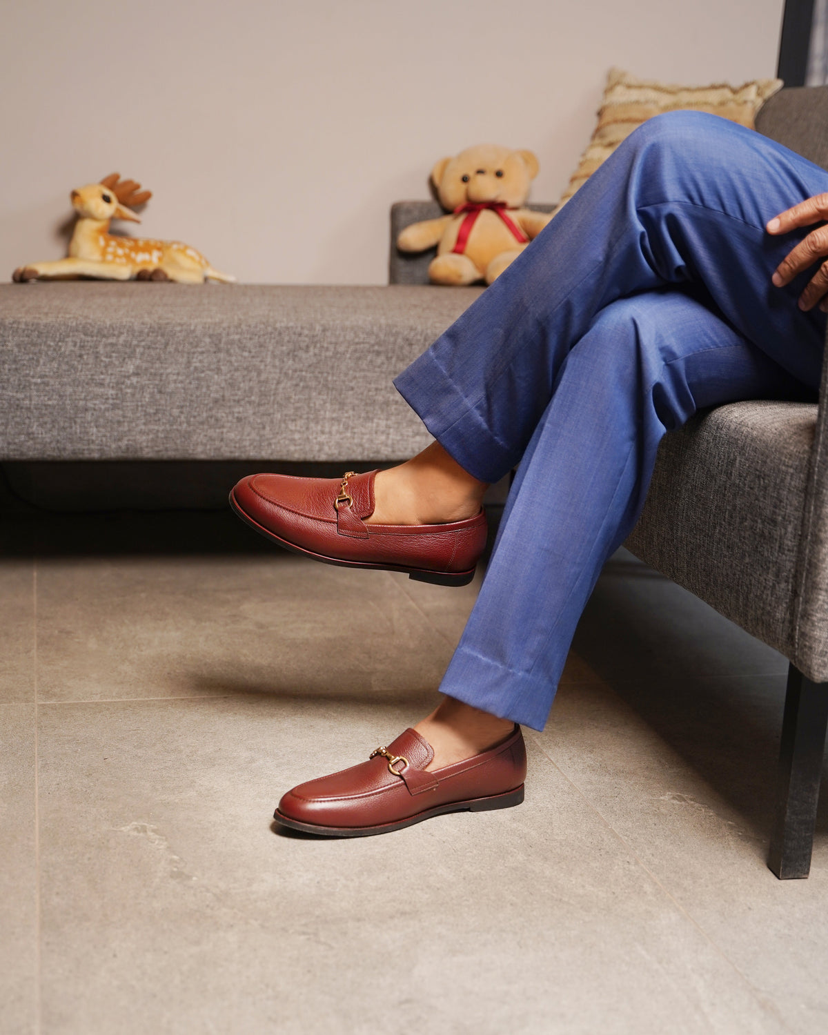 Jace - Men's Oxblood Pebble Grain Leather Loafer