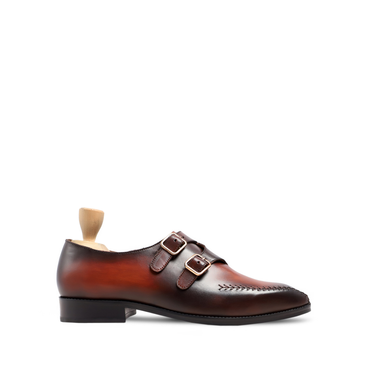 Darlita - Men's Burnished Brown Patina Double Monkstrap