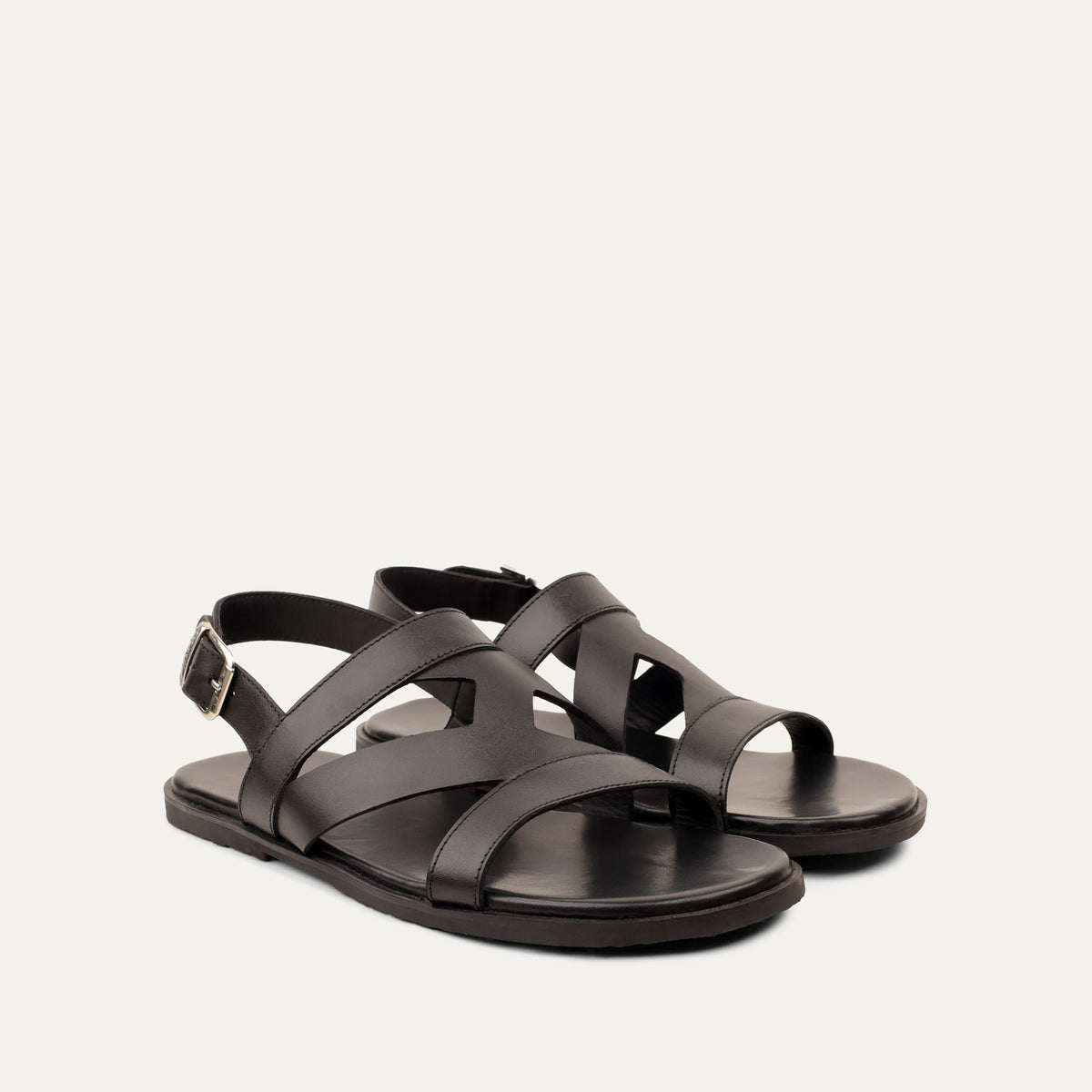 Diego - Men's Black Calf Leather Sandal