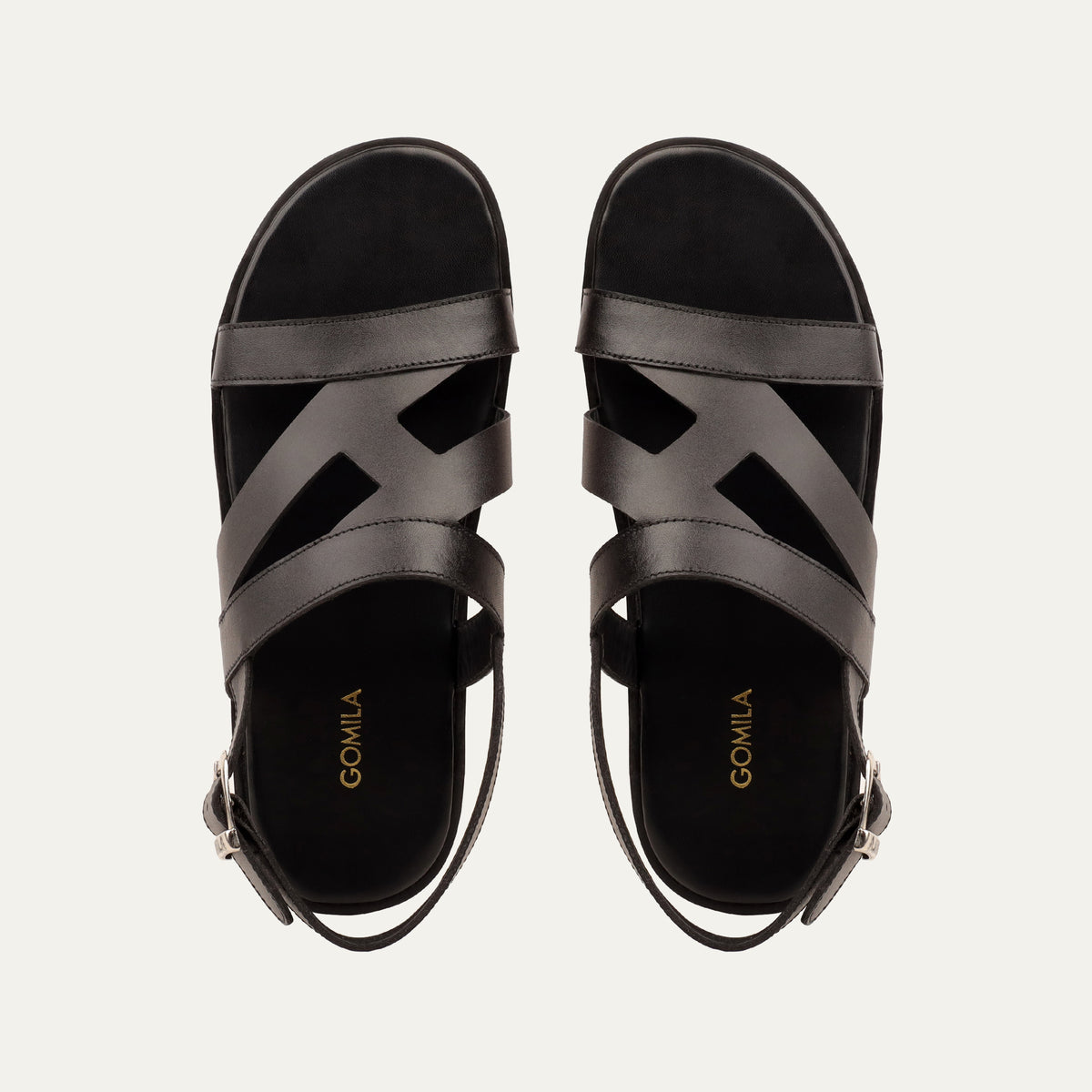 Diego - Men's Black Calf Leather Sandal