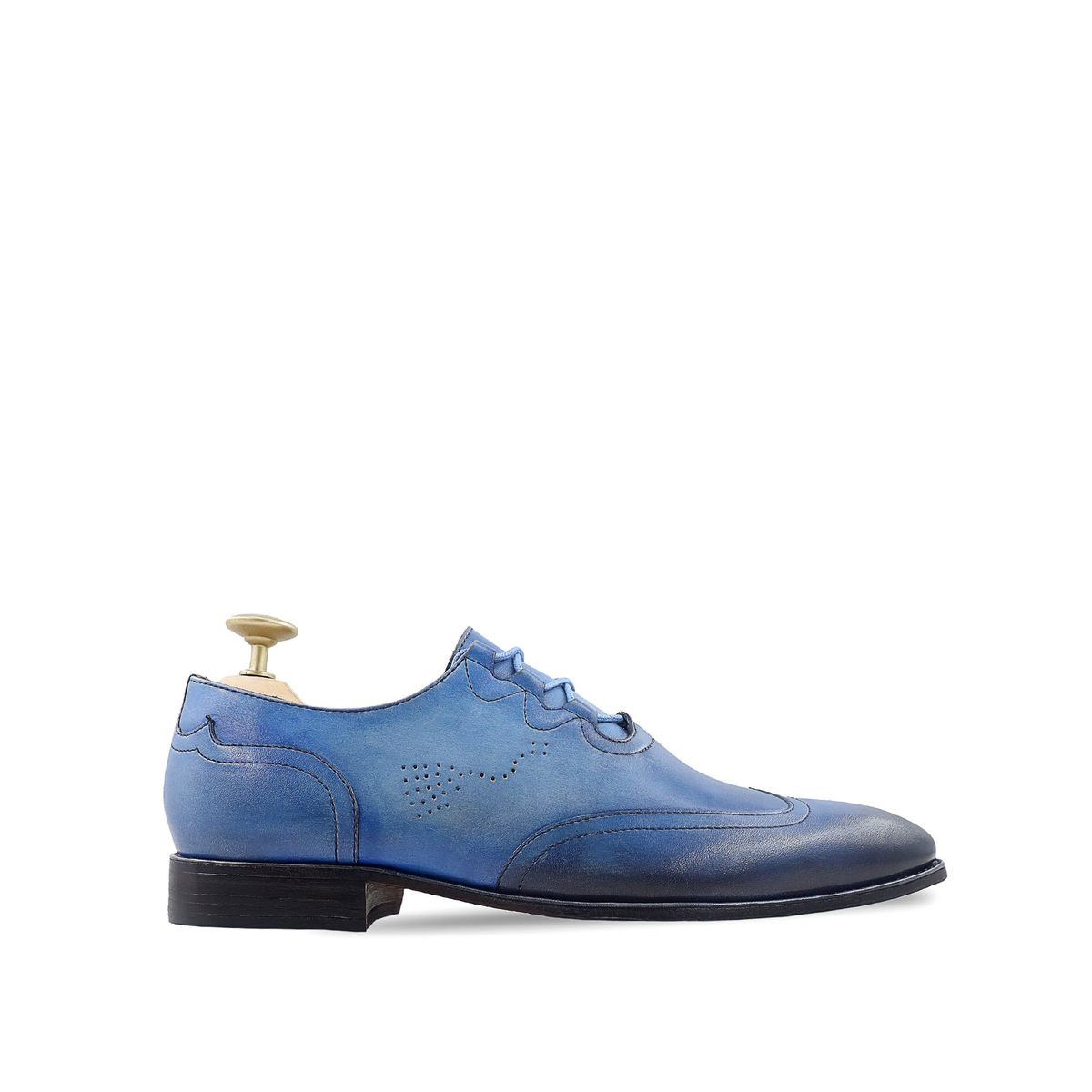 ایڈیسن - مردوں کے لیے برنشڈ بلیو کالف لیدر آکسفورڈ شوز