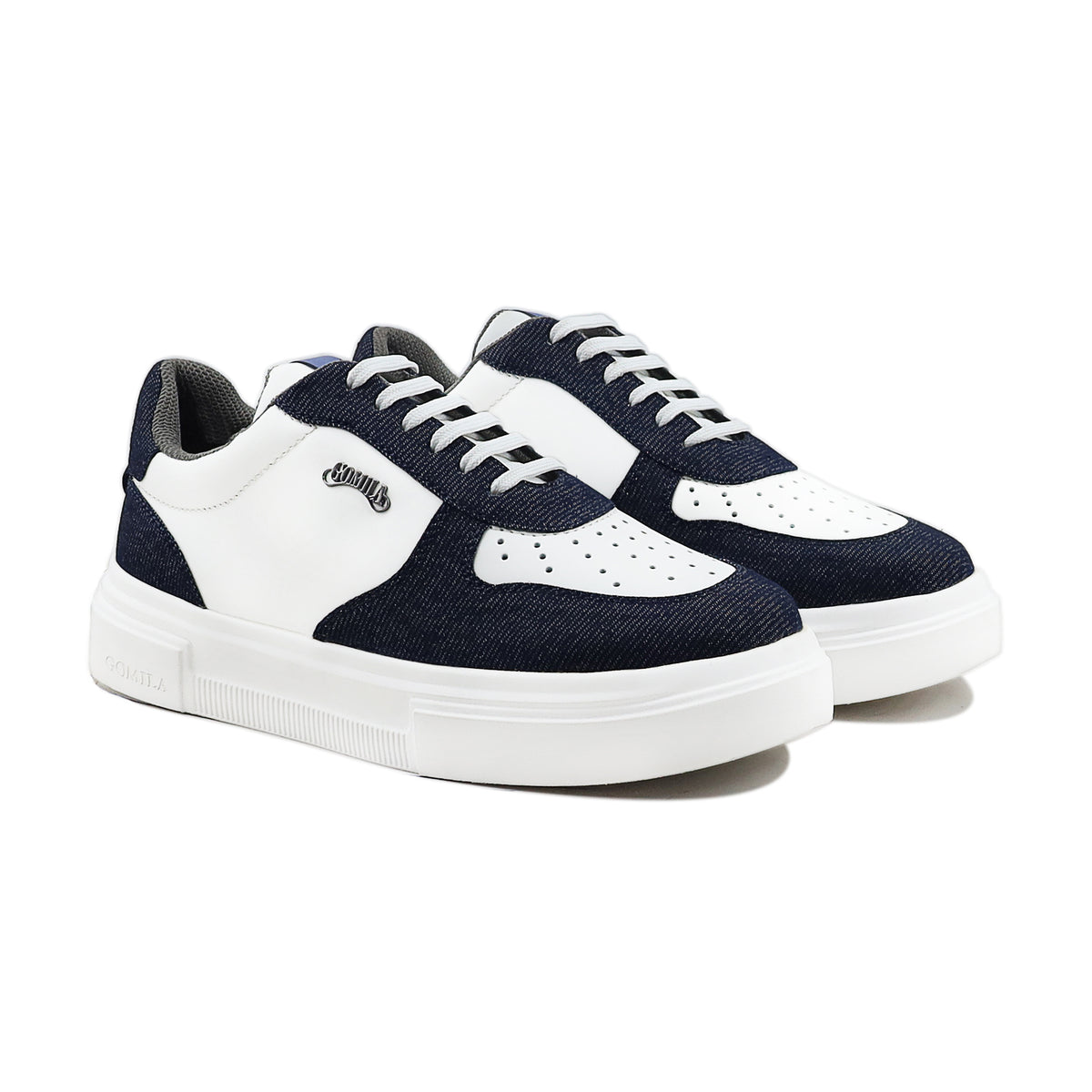 Benzema - Men's White and Blue Sneaker